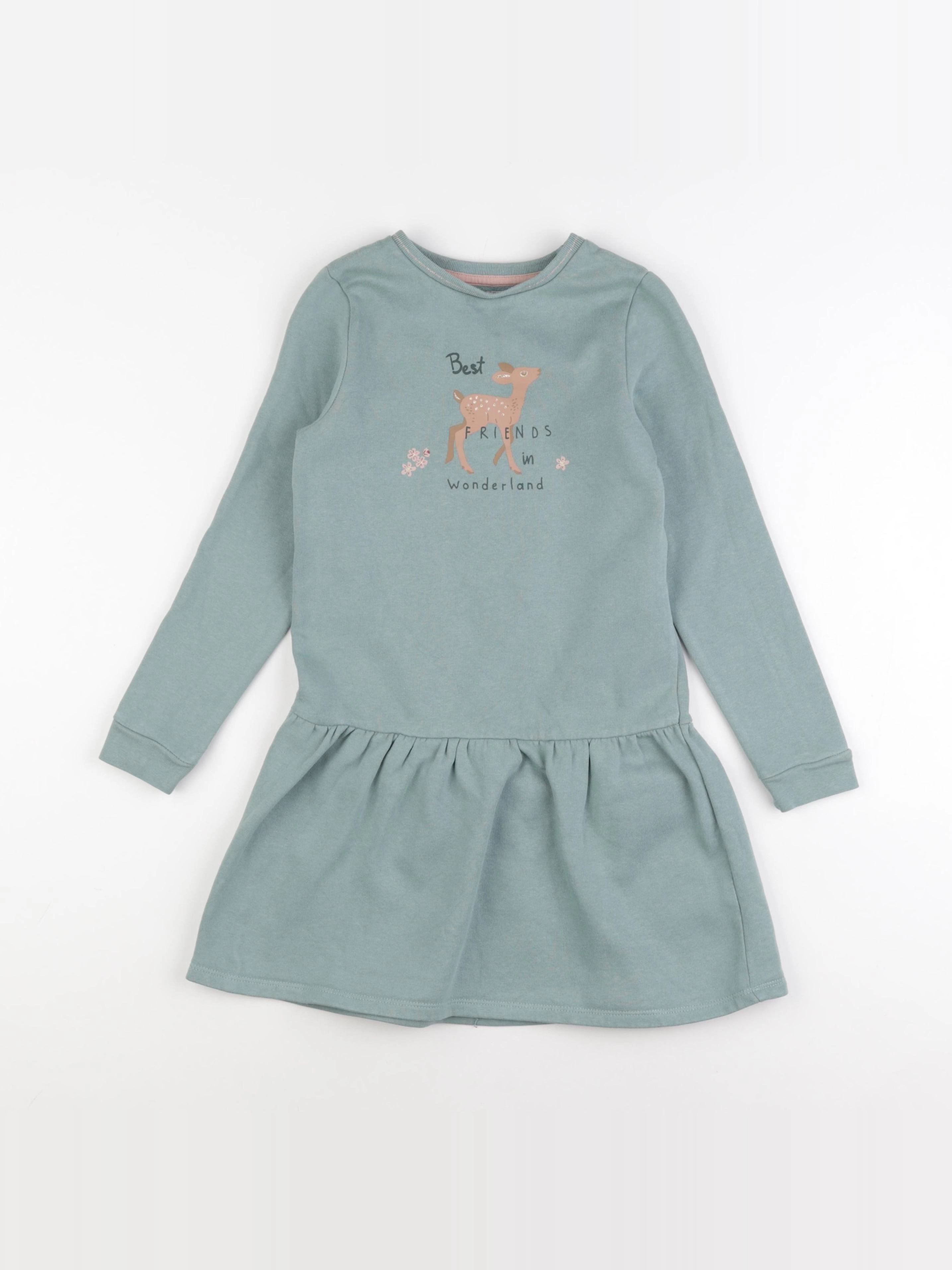 Vertbaudet - robe vert - 8 ans