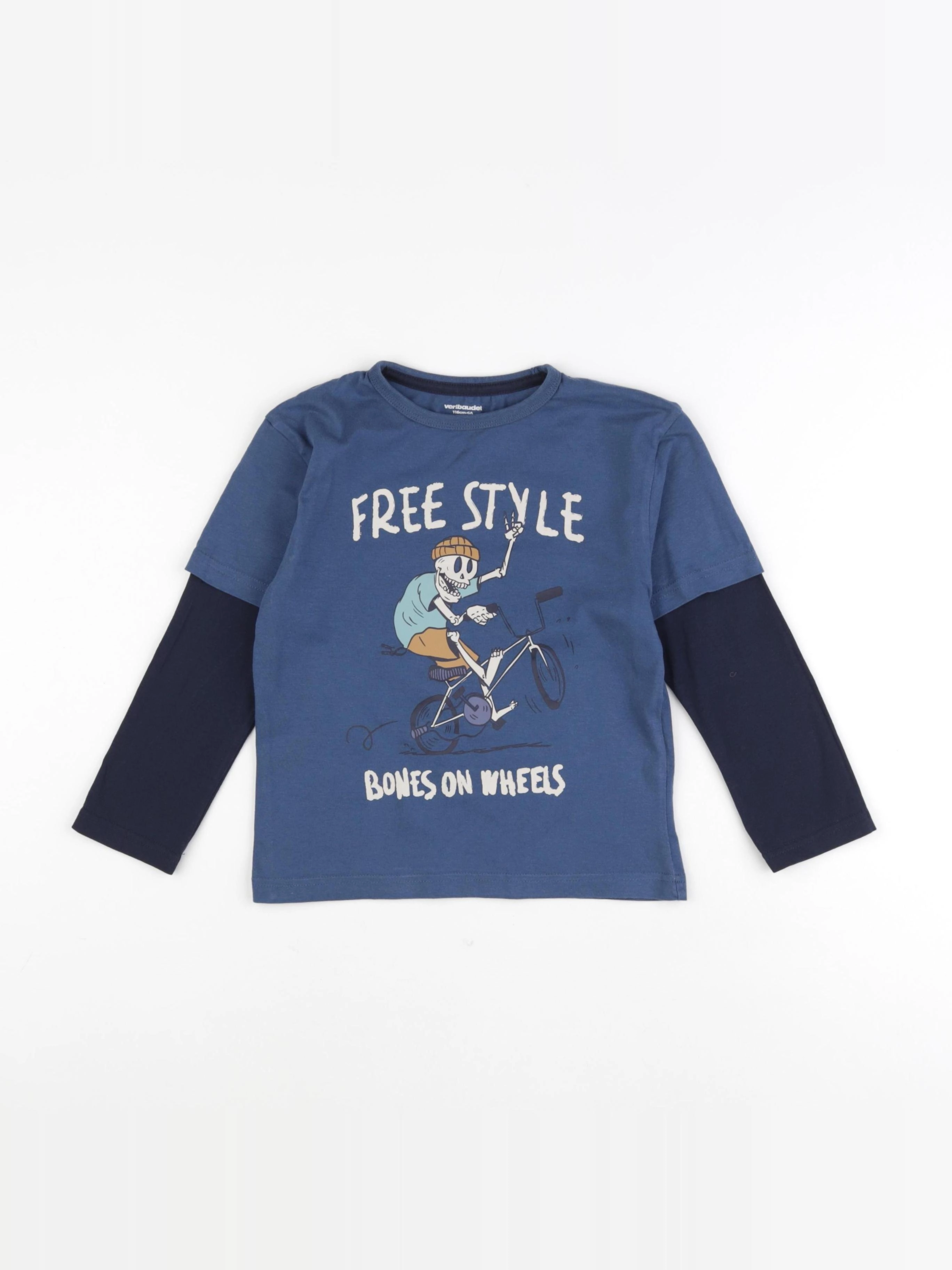 Vertbaudet - tee-shirt bleu - 6 ans