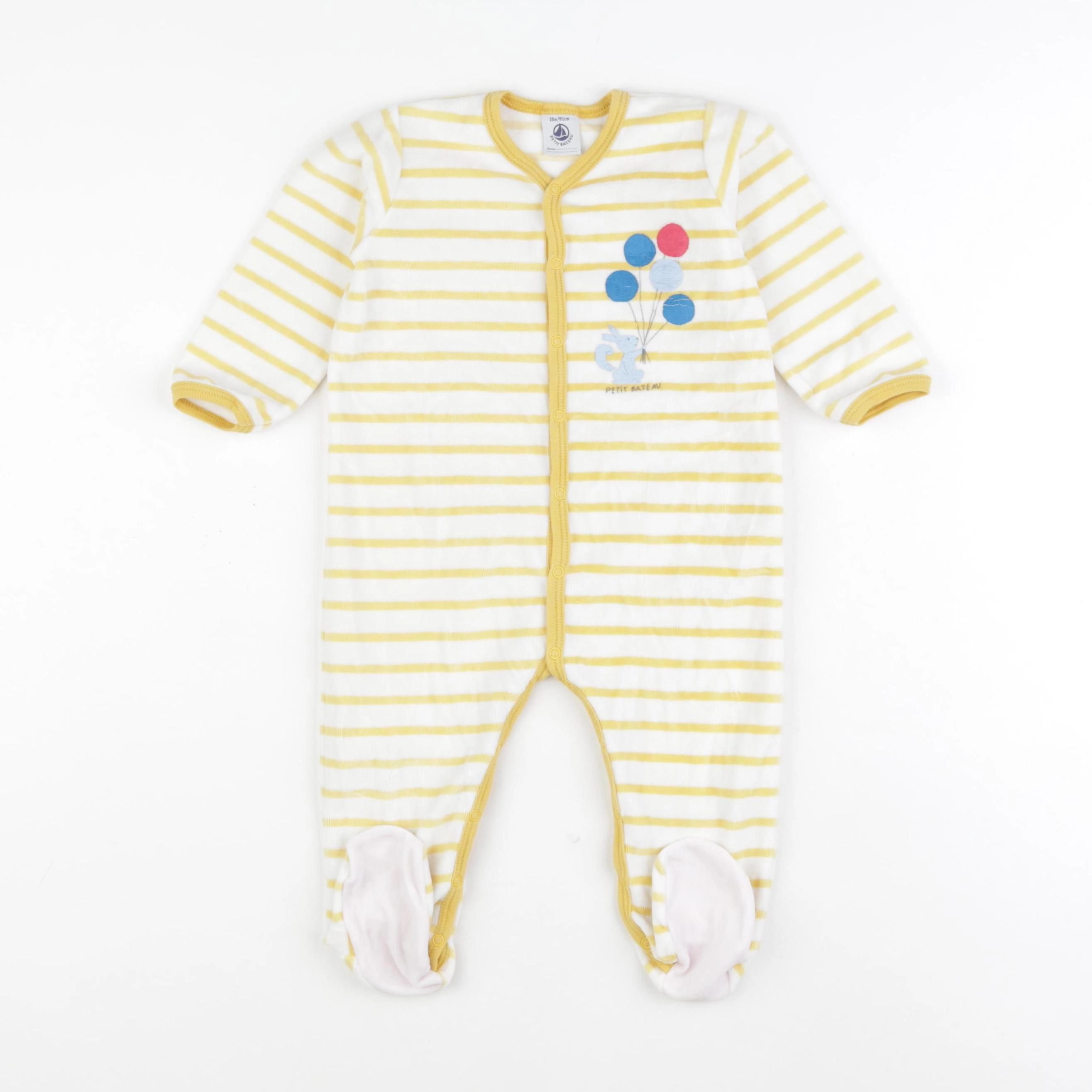 Petit Bateau - pyjama velours jaune - 18 mois