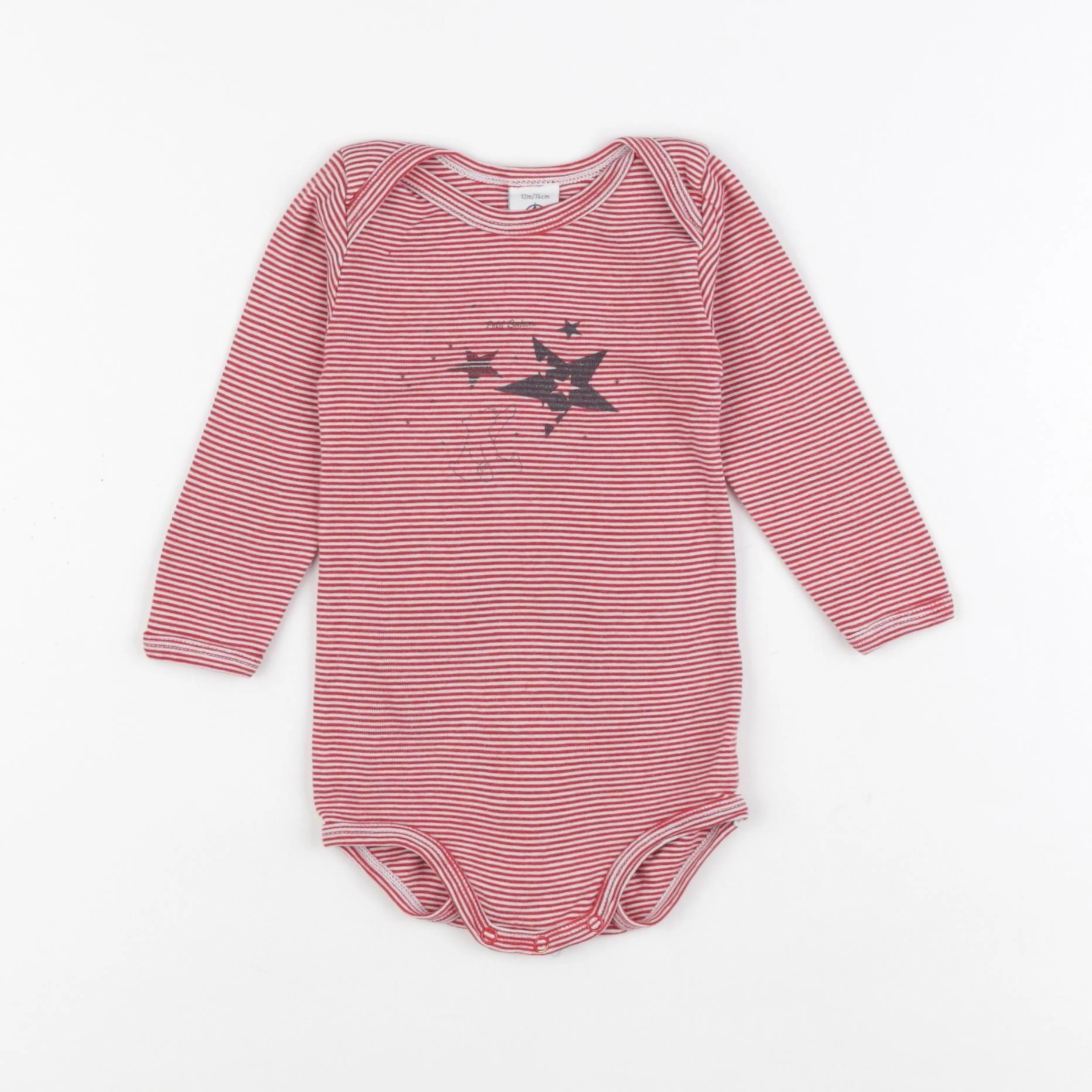 Petit Bateau - body rouge - 12 mois