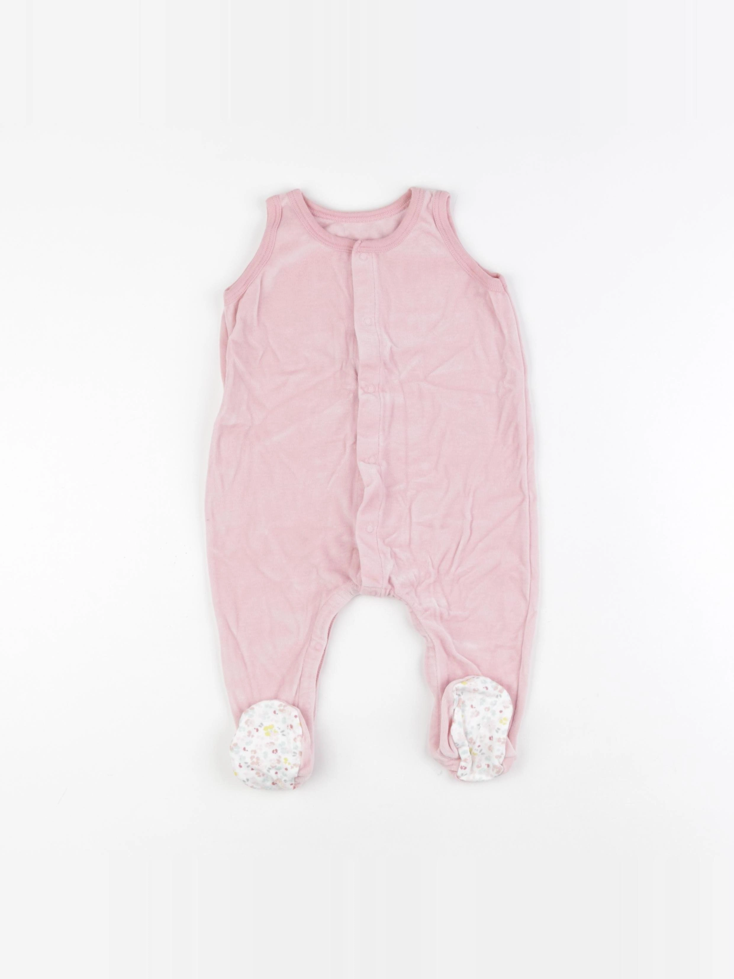 Petit Bateau - pyjama velours rose - 12 mois