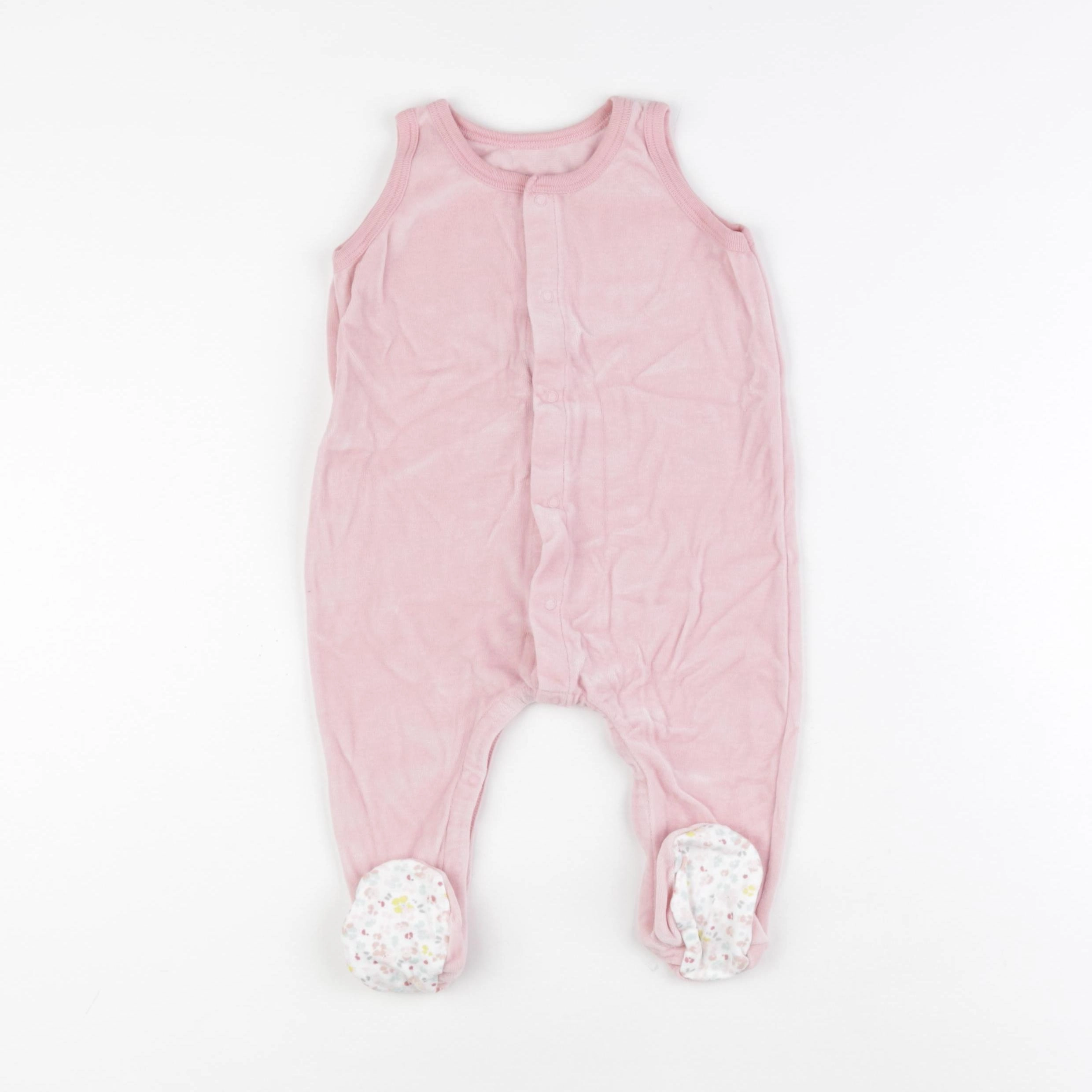 Petit Bateau - pyjama velours rose - 12 mois