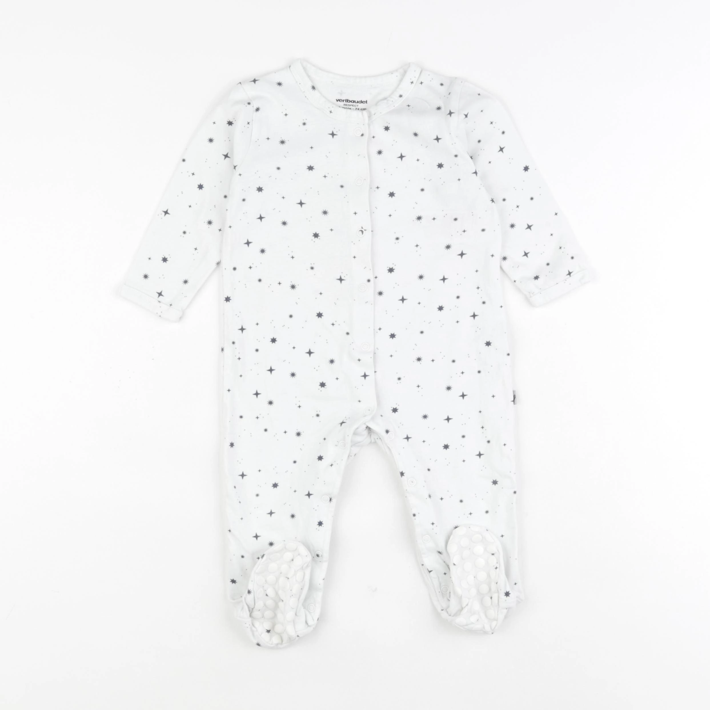 Vertbaudet - pyjama coton blanc - 12 mois