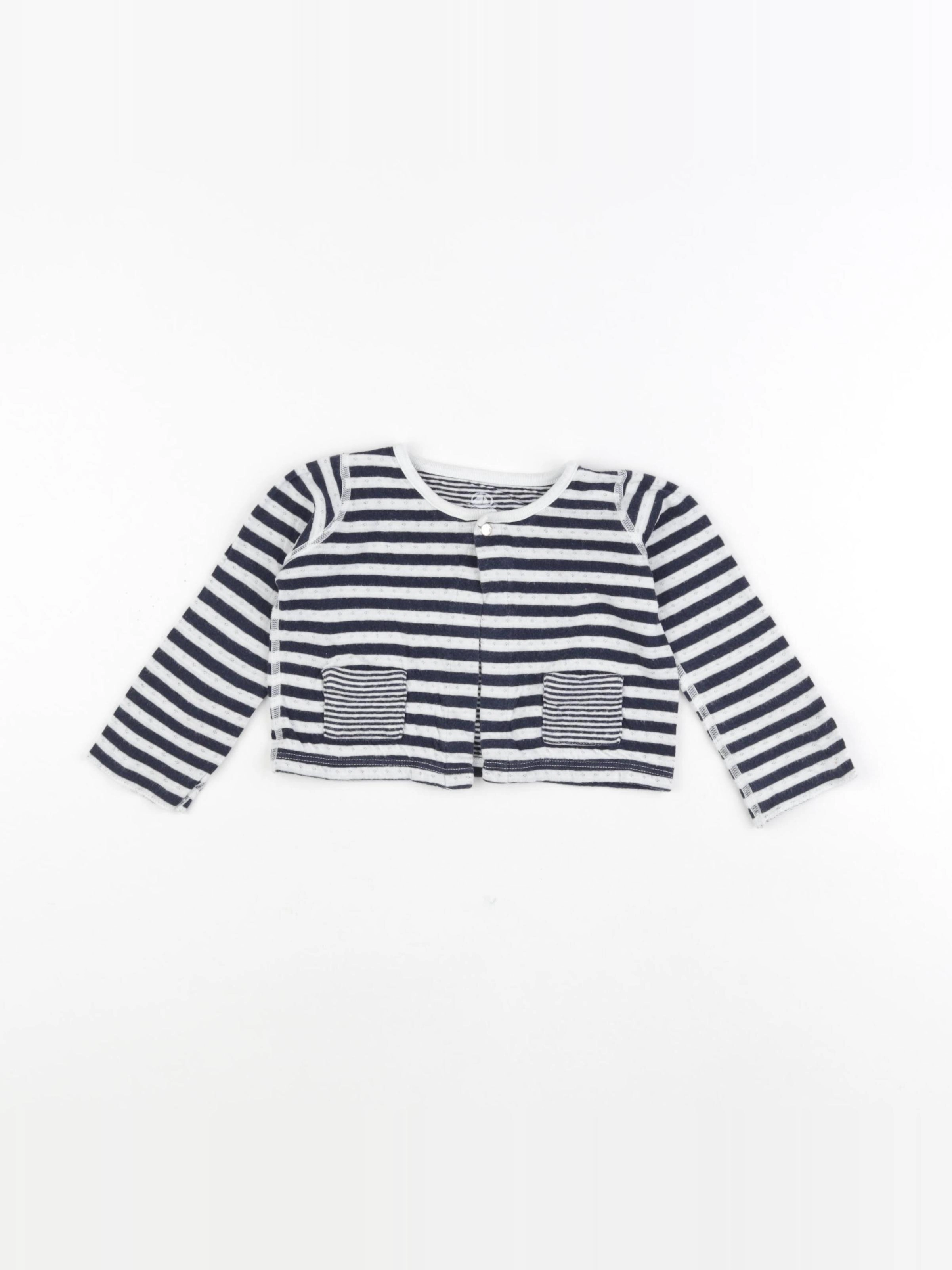 Petit Bateau - gilet bleu - 12 mois