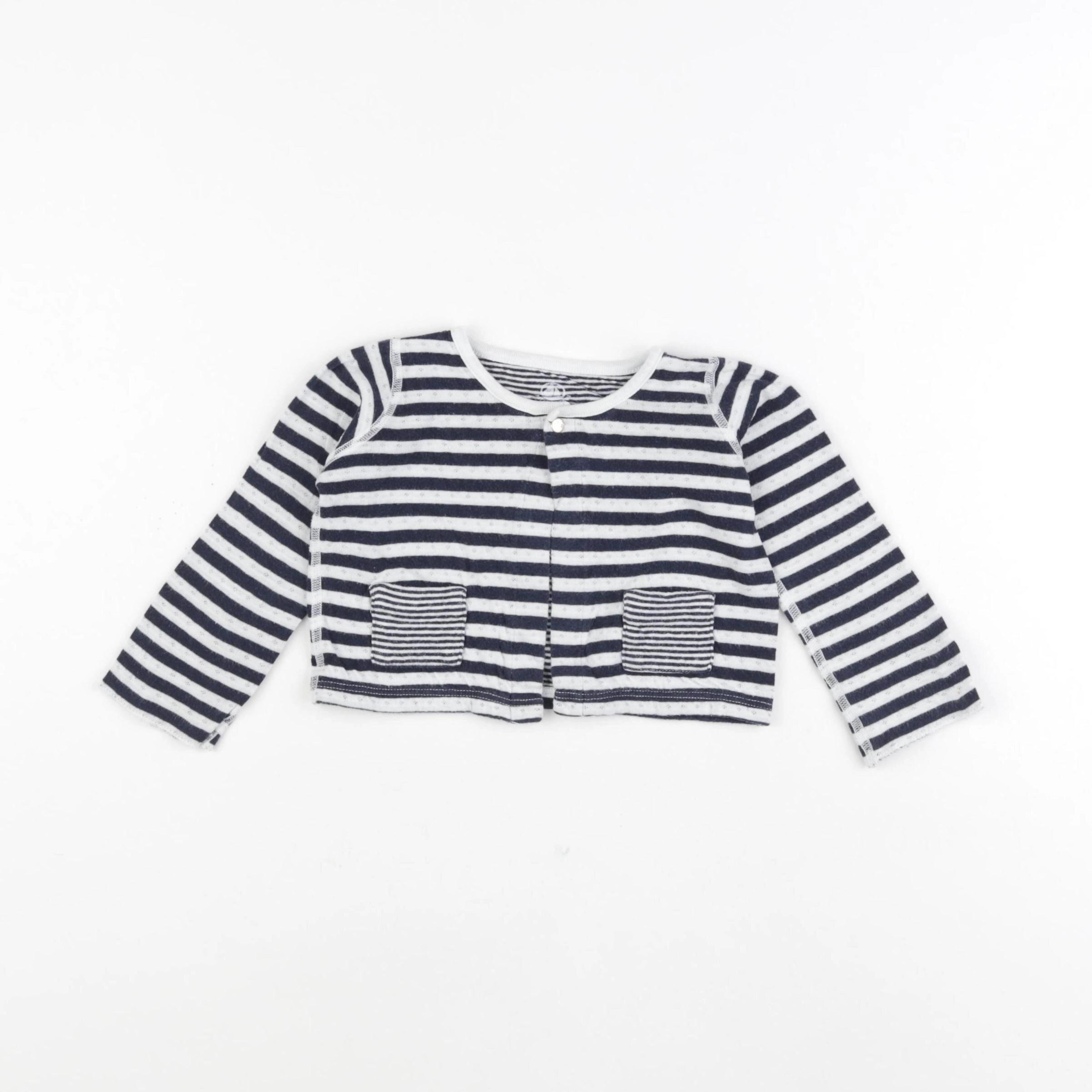 Petit Bateau - gilet bleu - 12 mois