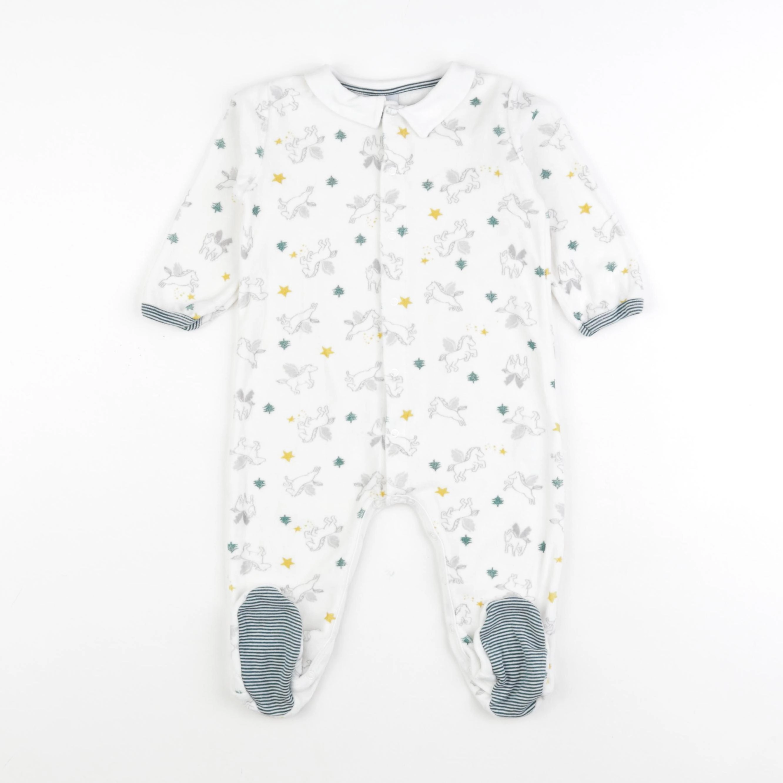 Petit Bateau - pyjama velours blanc - 18 mois