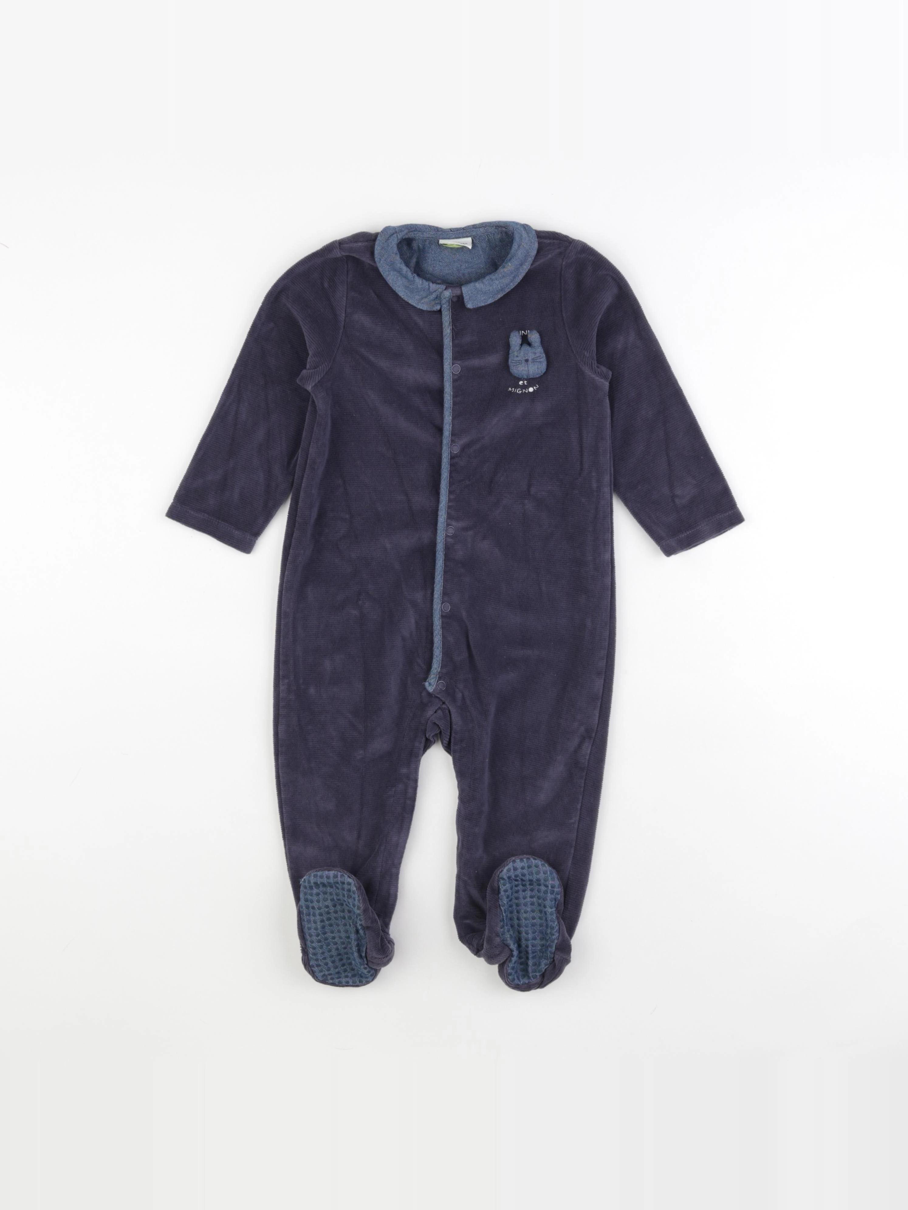 Tape à l'oeil - pyjama velours bleu - 24 mois