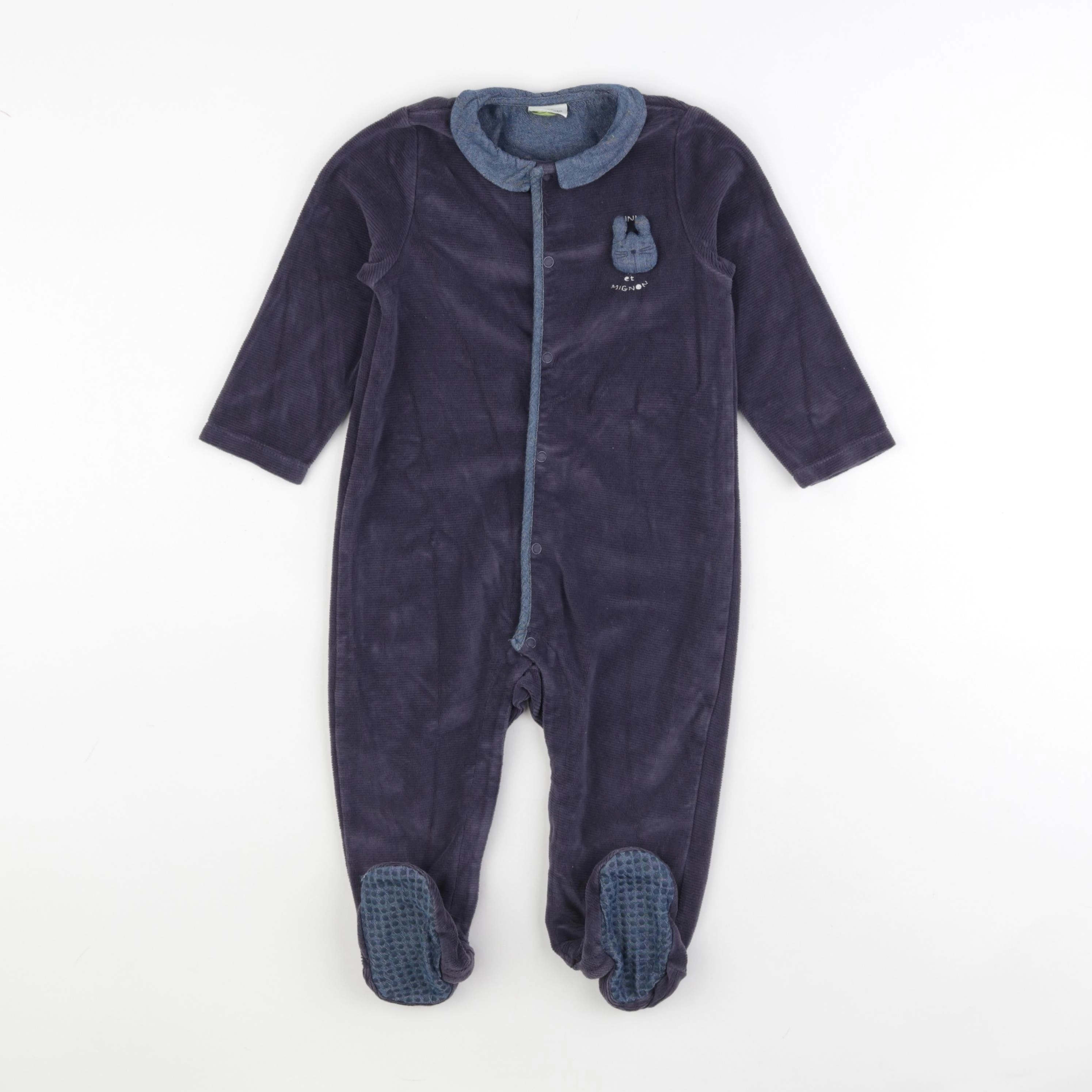 Tape à l'oeil - pyjama velours bleu - 24 mois