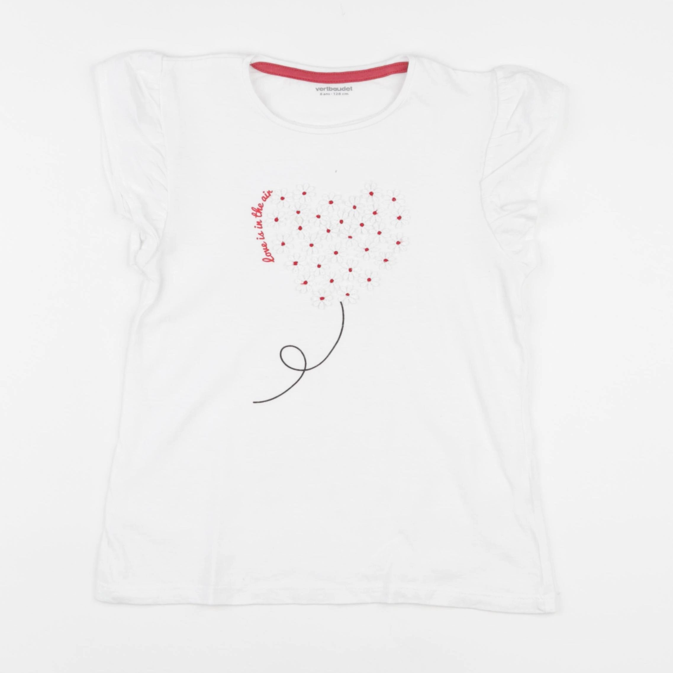 Vertbaudet - tee-shirt blanc - 8 ans