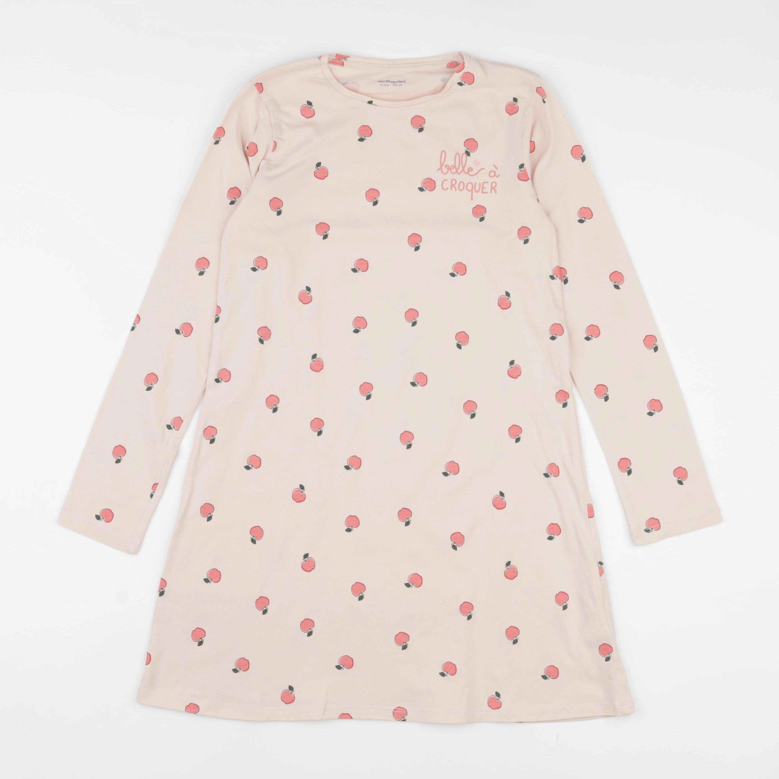 Vertbaudet - chemise de nuit coton rose - 10 ans
