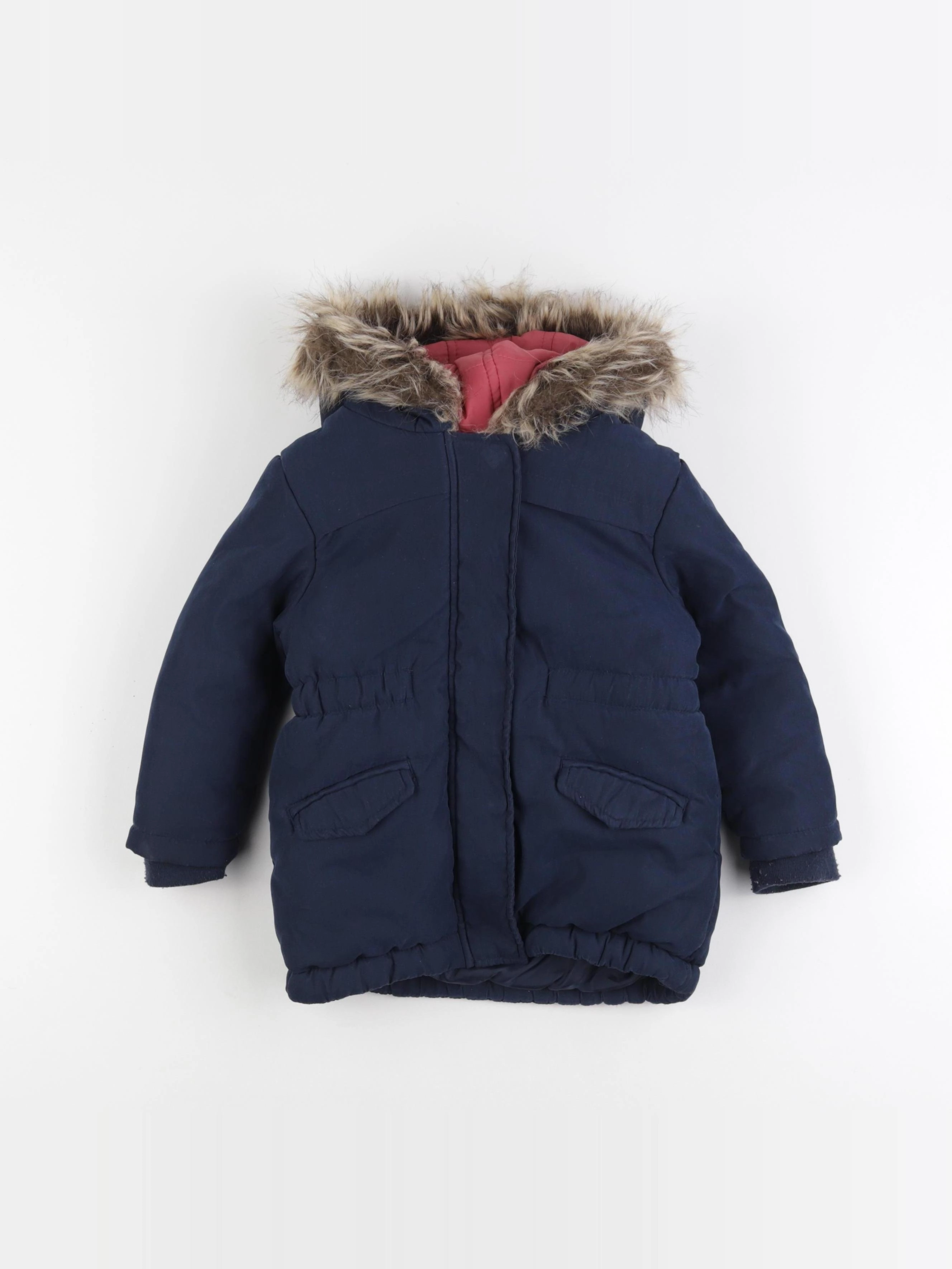 Vertbaudet - manteau doublure amovible bleu - 3 ans