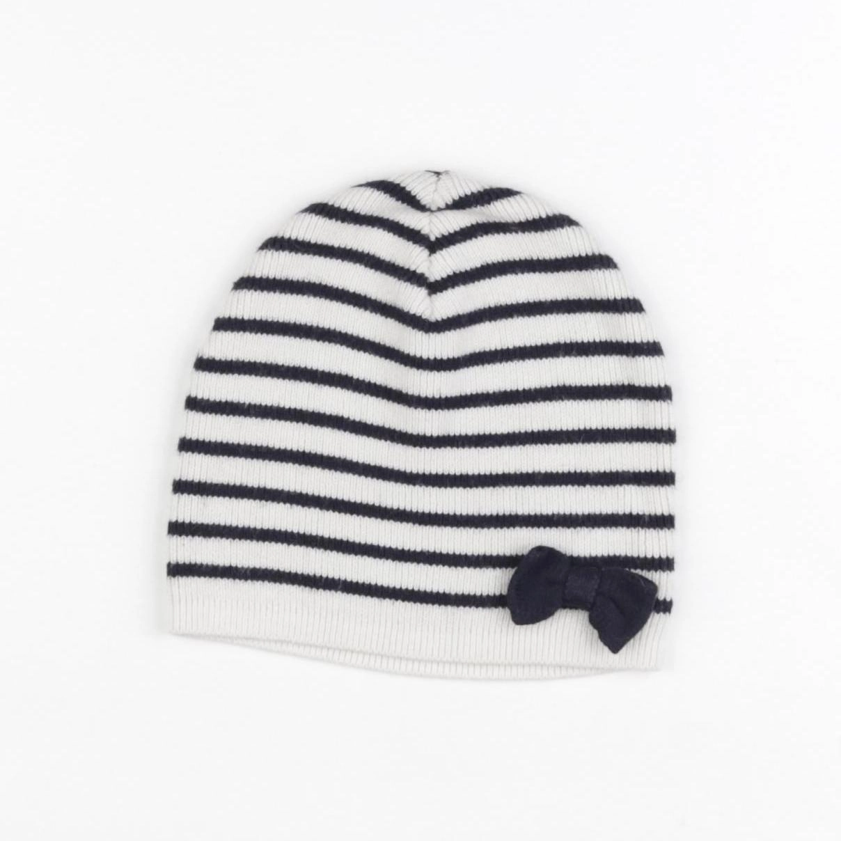 Jacadi - bonnet bleu, blanc - 2/3 ans