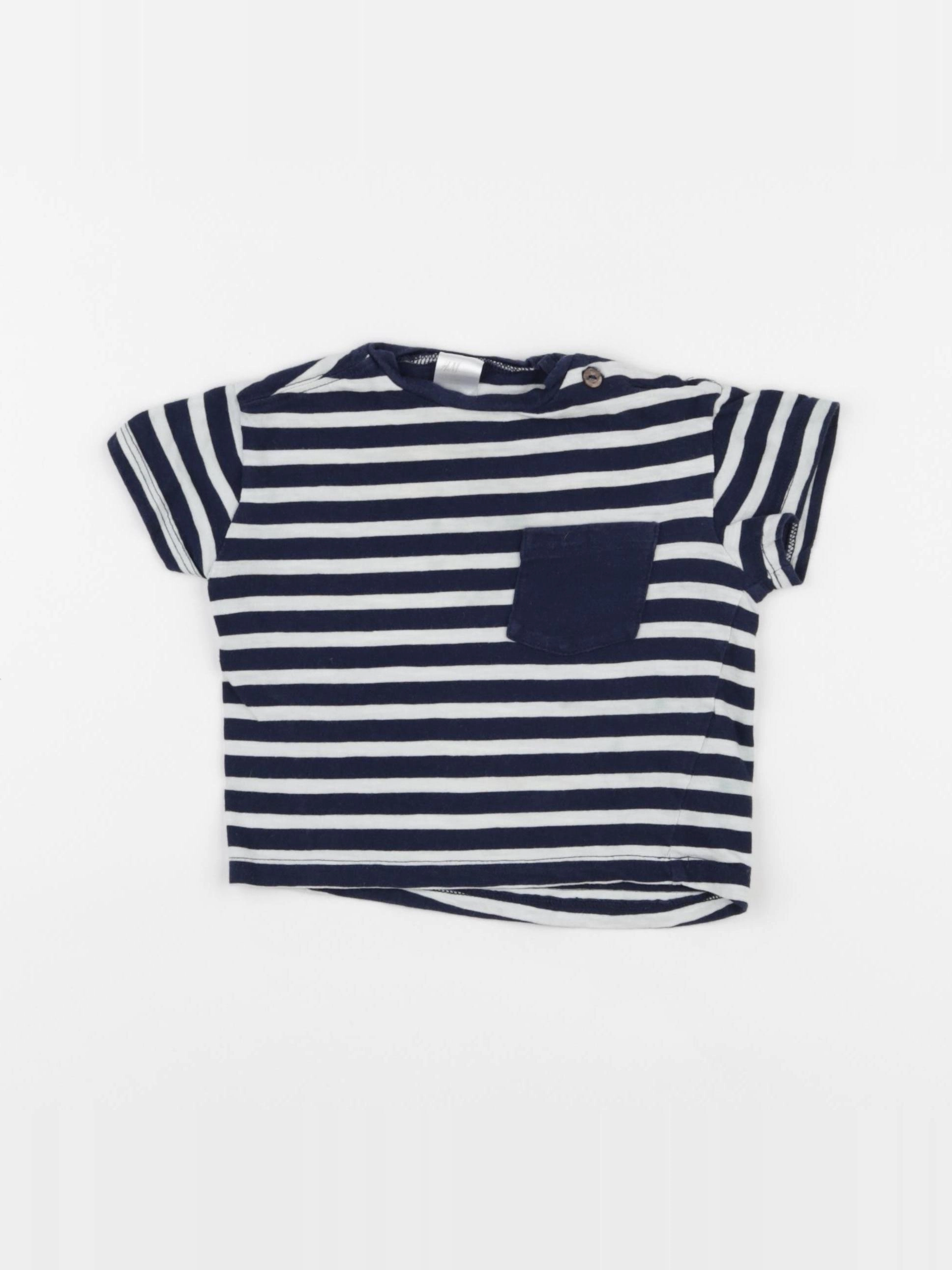H&M - tee-shirt bleu - 6 mois