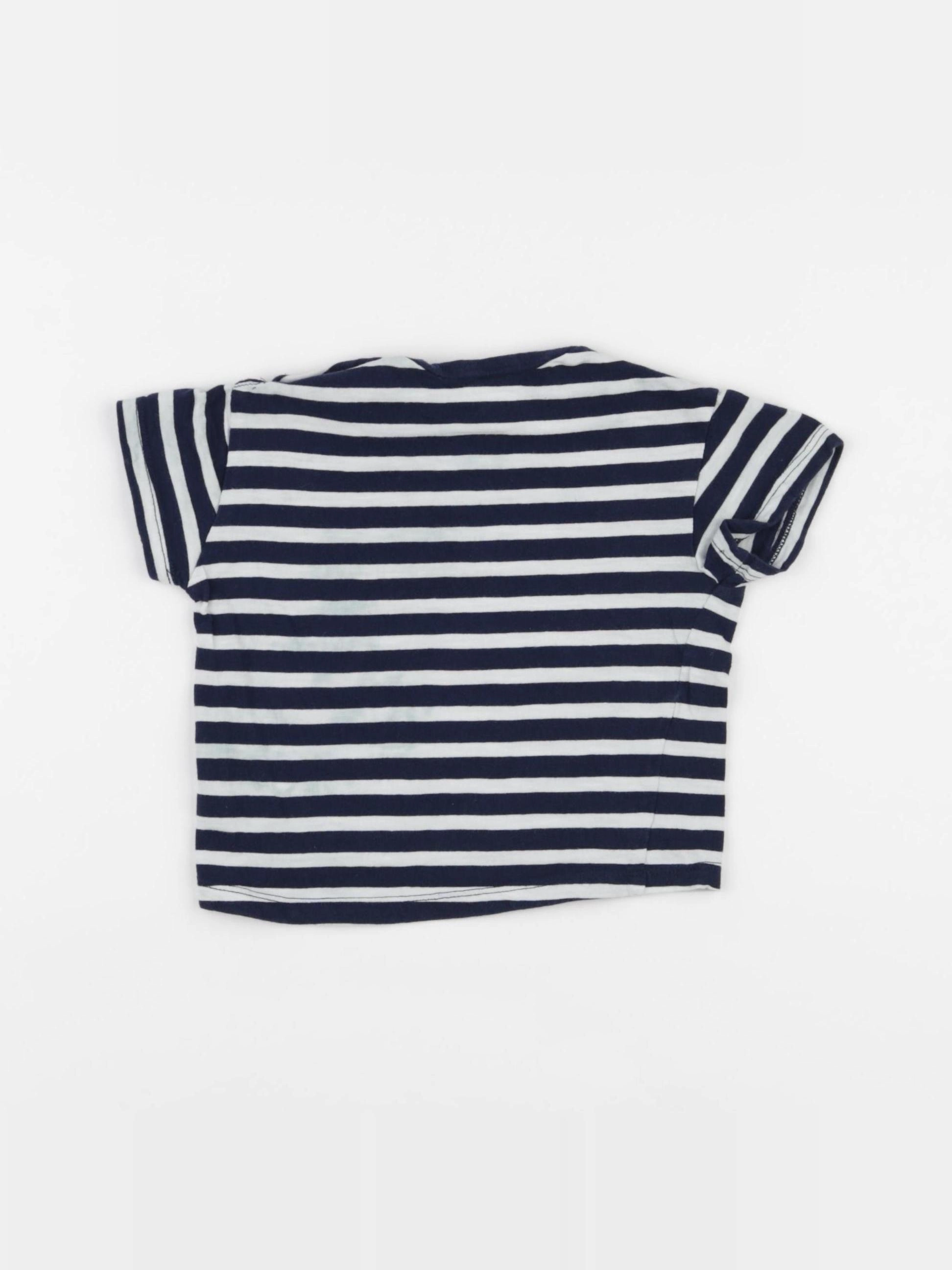 H&M - tee-shirt bleu - 6 mois