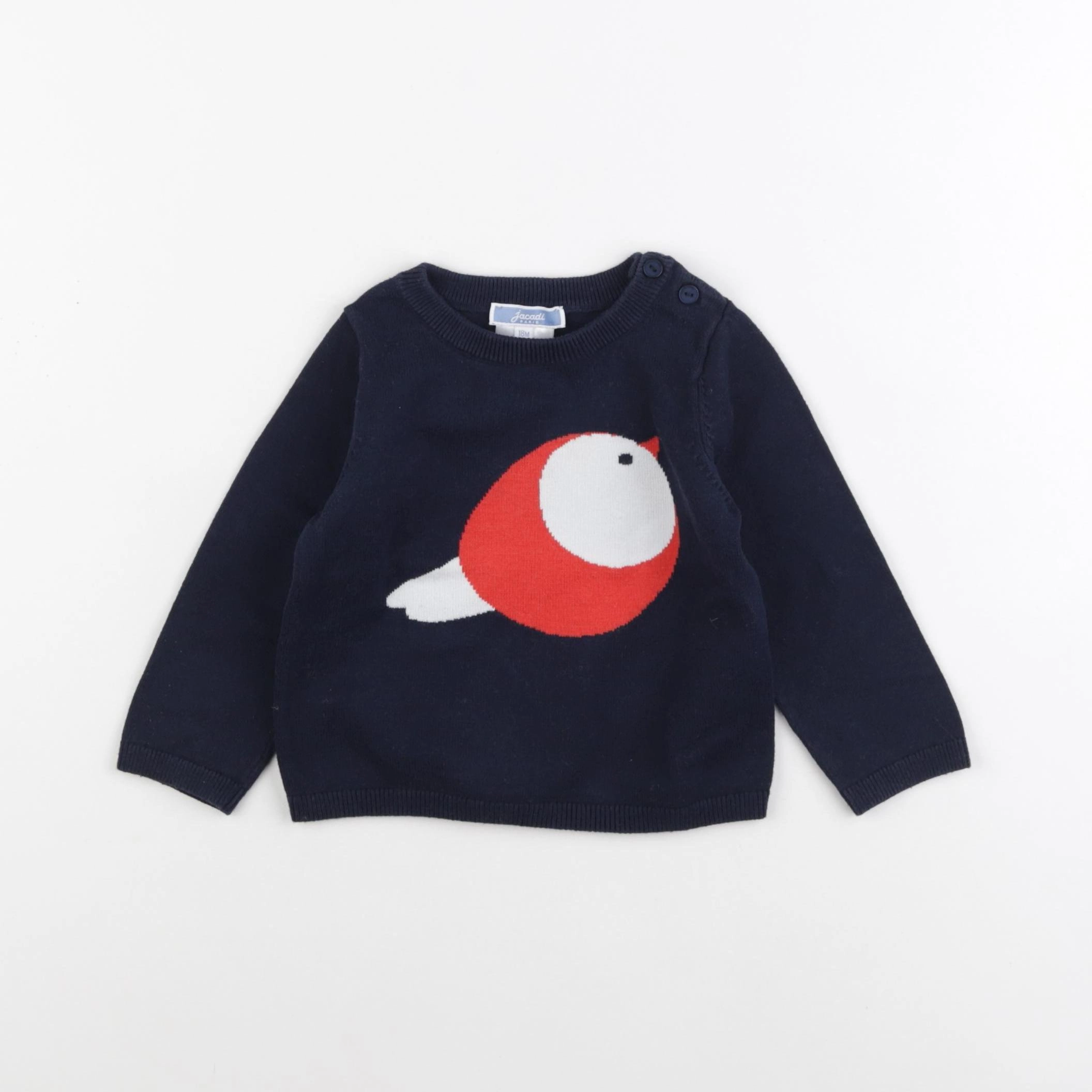 Jacadi - pull bleu - 18 mois