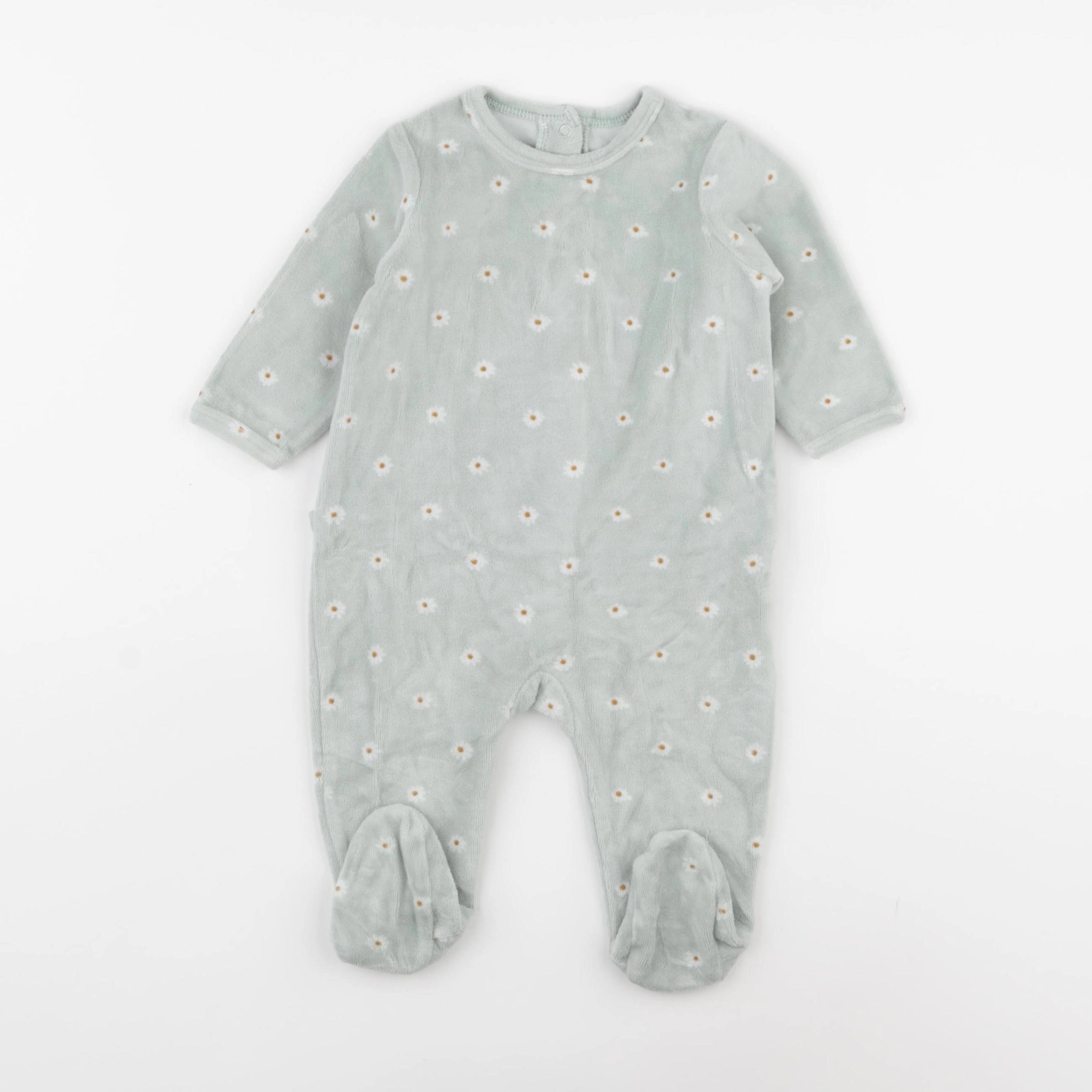 Vertbaudet - pyjama velours bleu - 9 mois