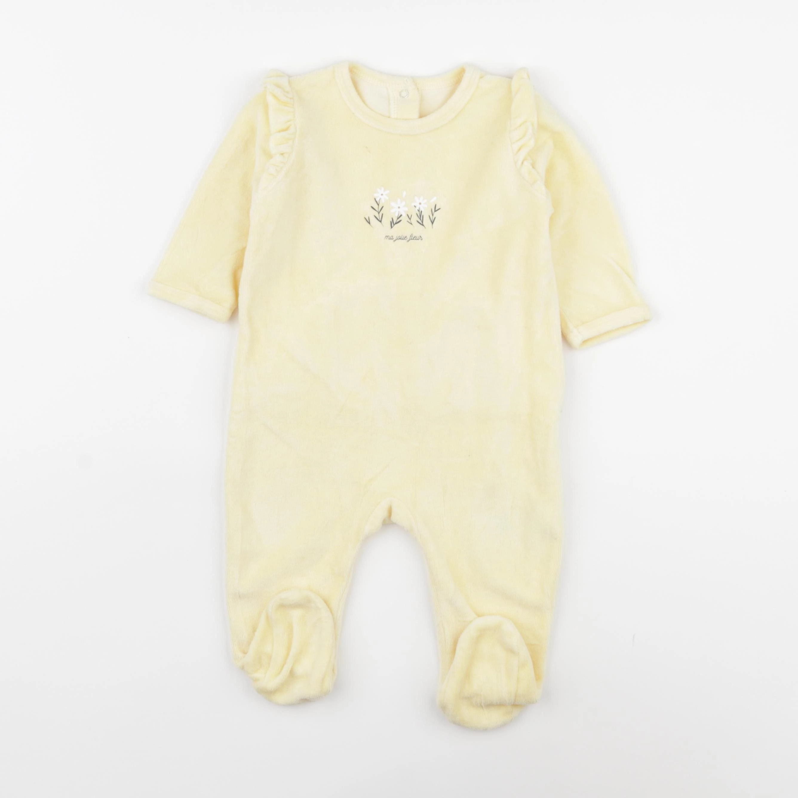 Vertbaudet - pyjama velours jaune - 9 mois