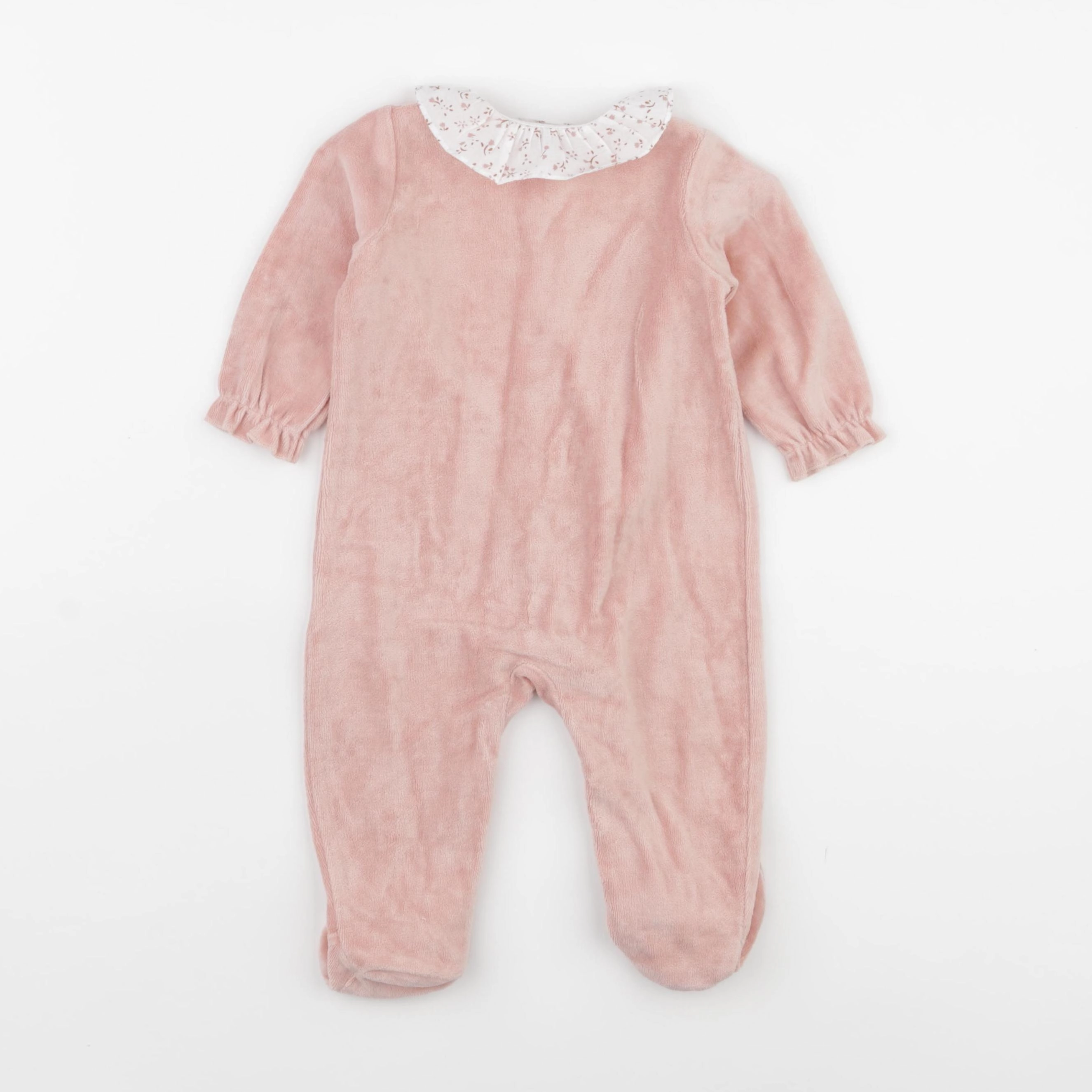 Vertbaudet - pyjama velours rose - 6 mois