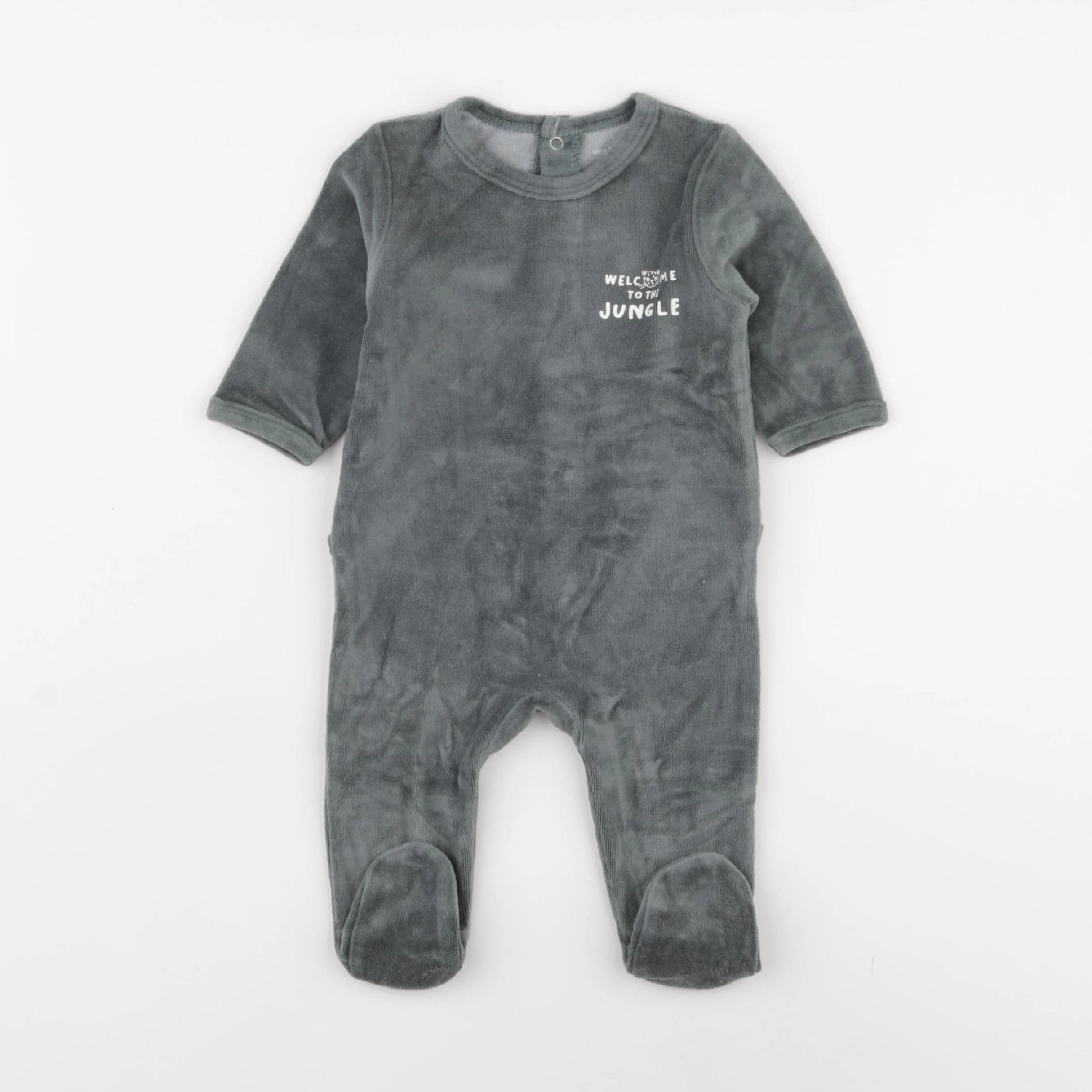 Vertbaudet - pyjama velours vert - 3 mois