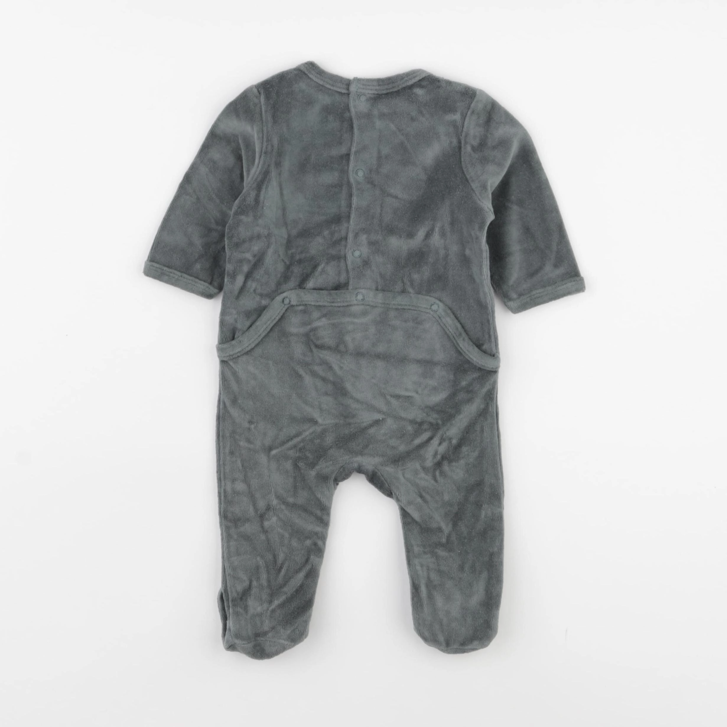 Vertbaudet - pyjama velours vert - 3 mois