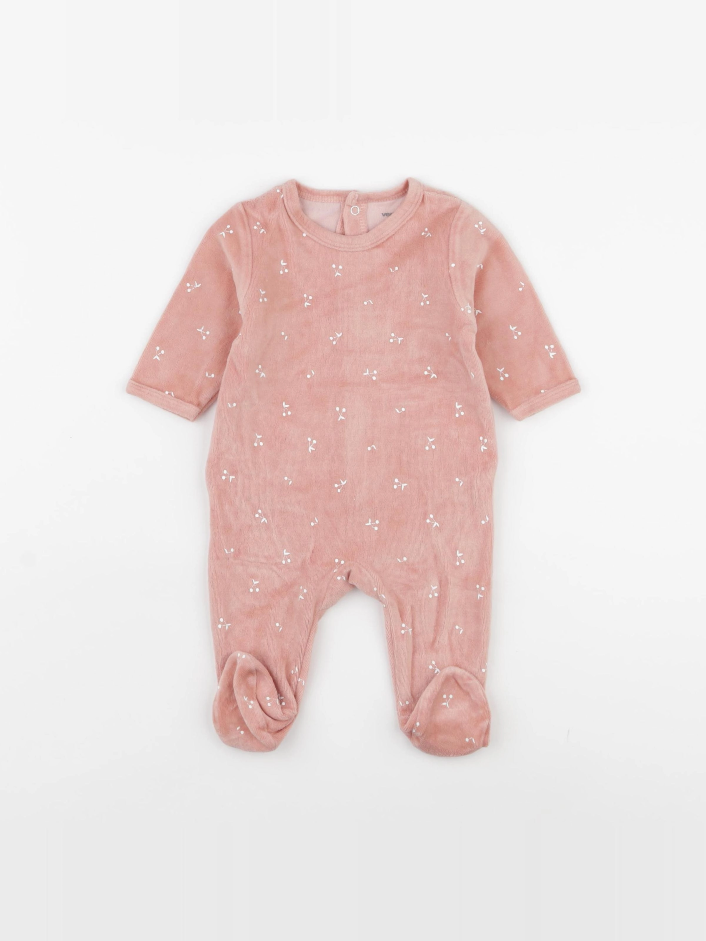 Vertbaudet - pyjama velours rose - 3 mois