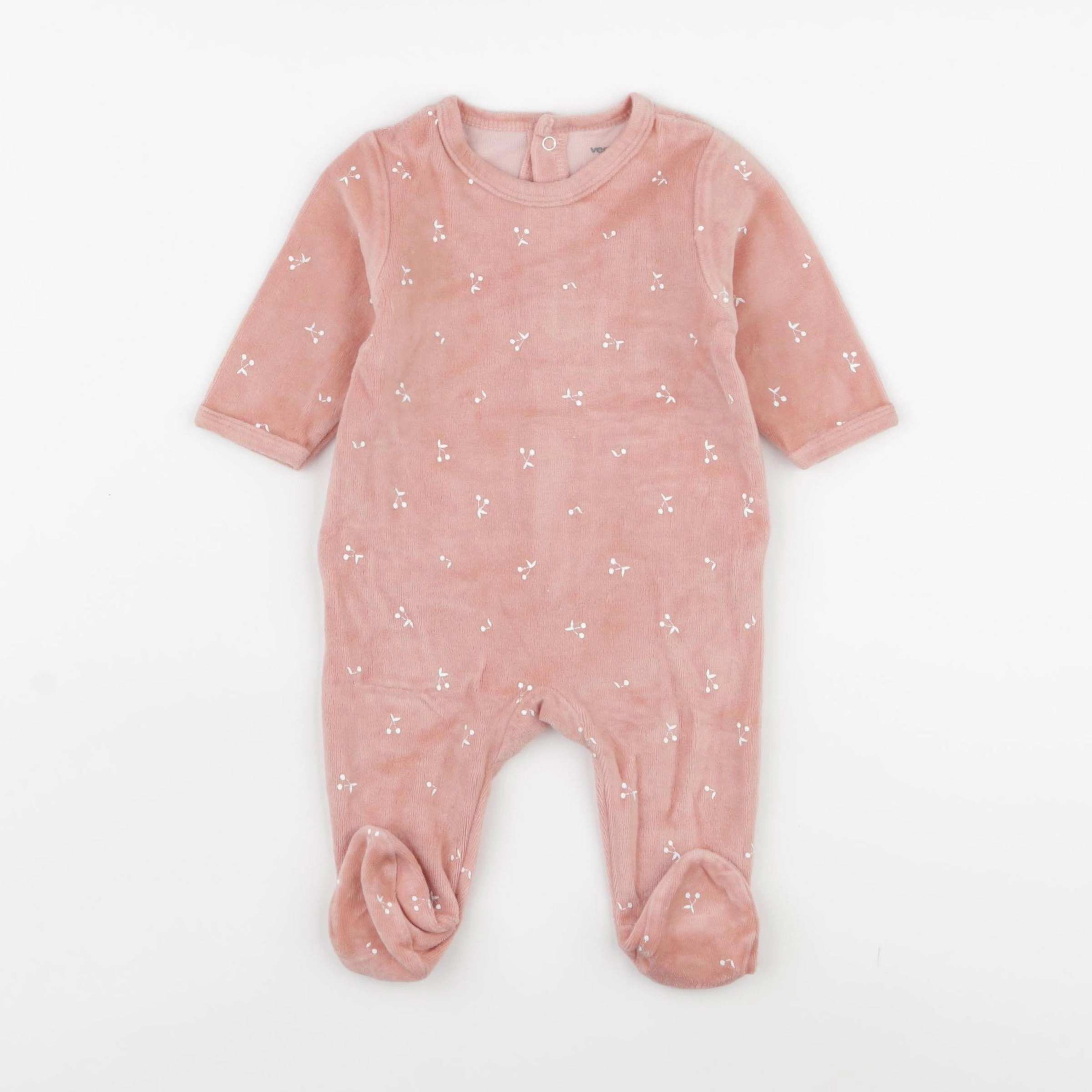 Vertbaudet - pyjama velours rose - 3 mois