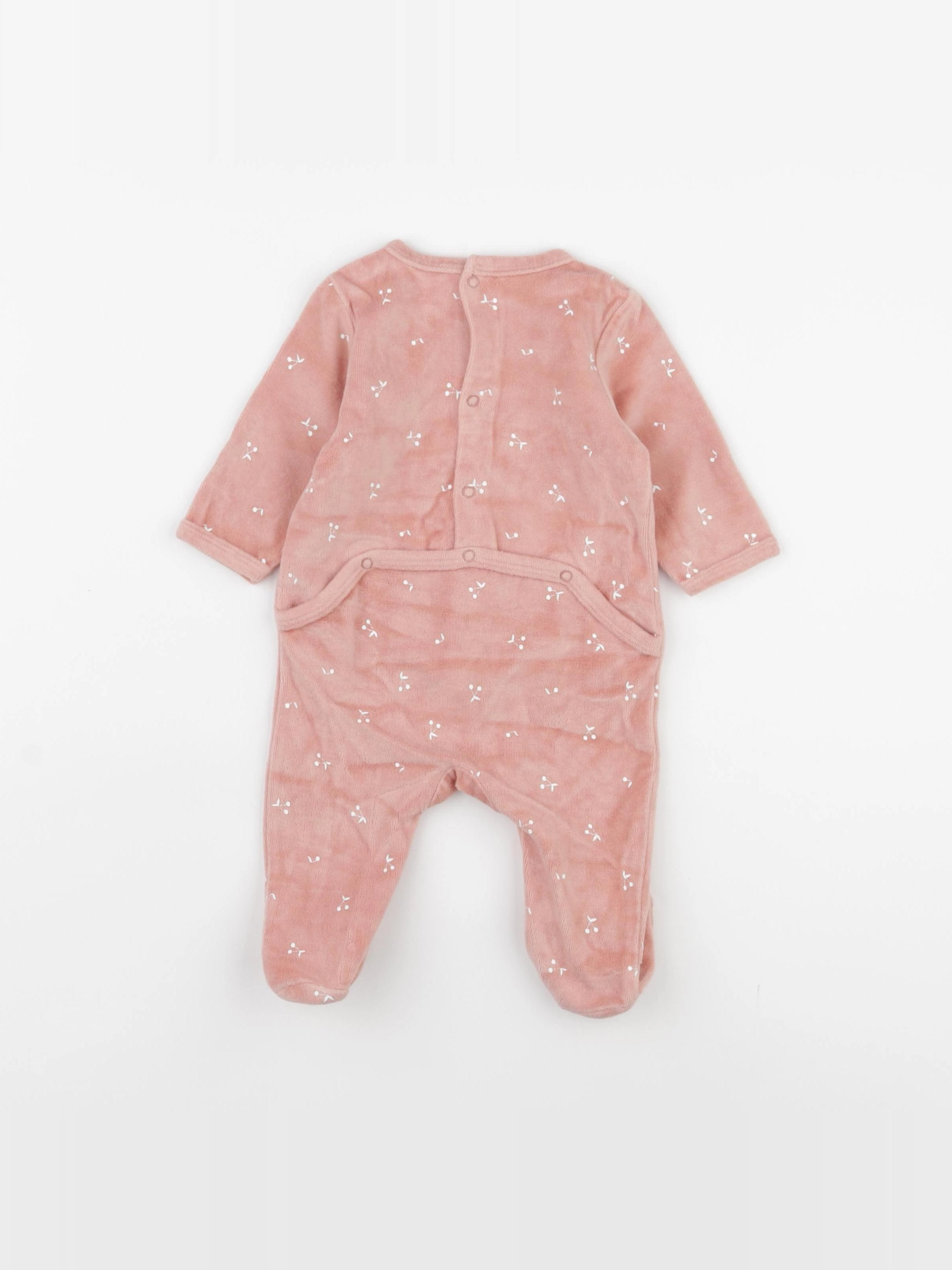 Vertbaudet - pyjama velours rose - 3 mois