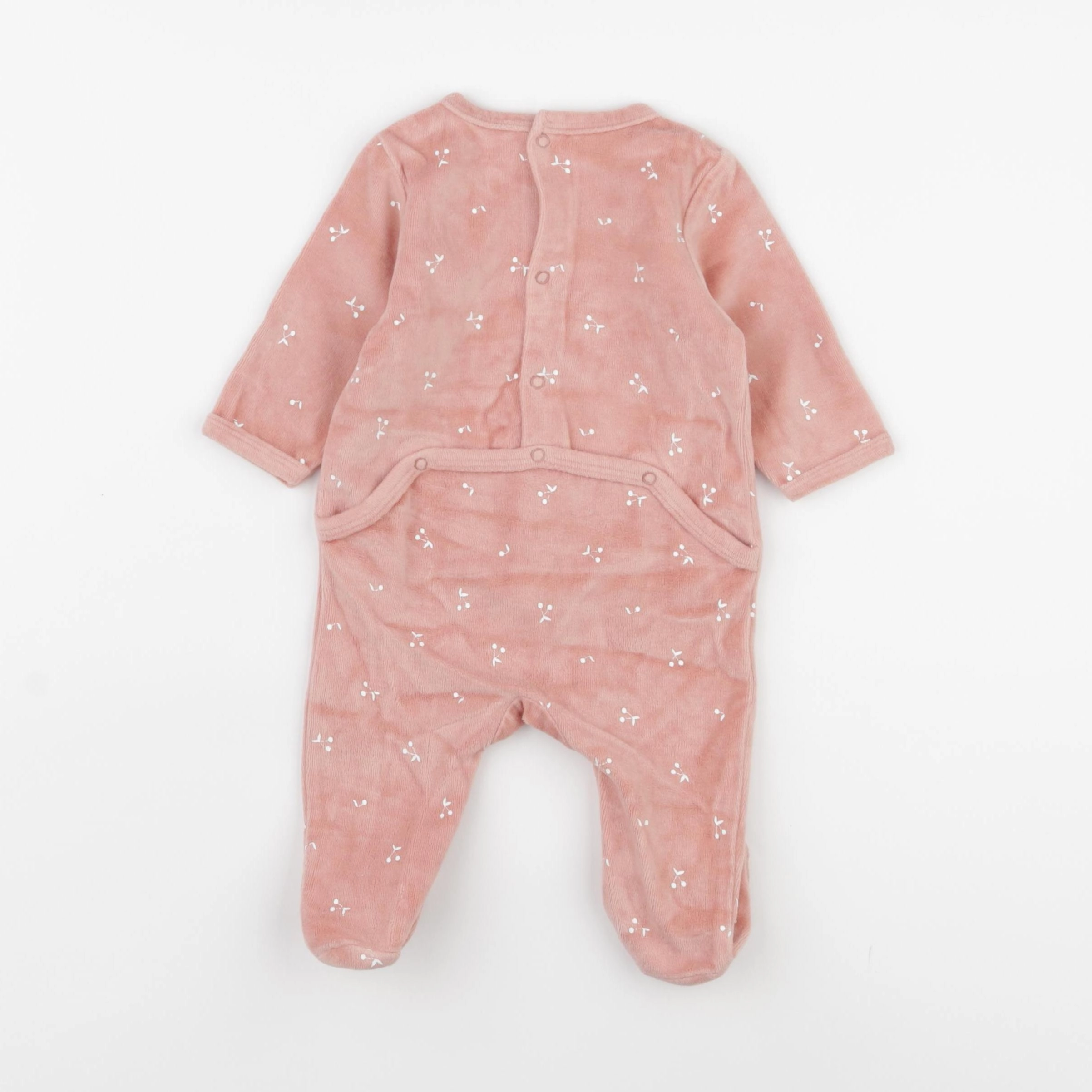 Vertbaudet - pyjama velours rose - 3 mois