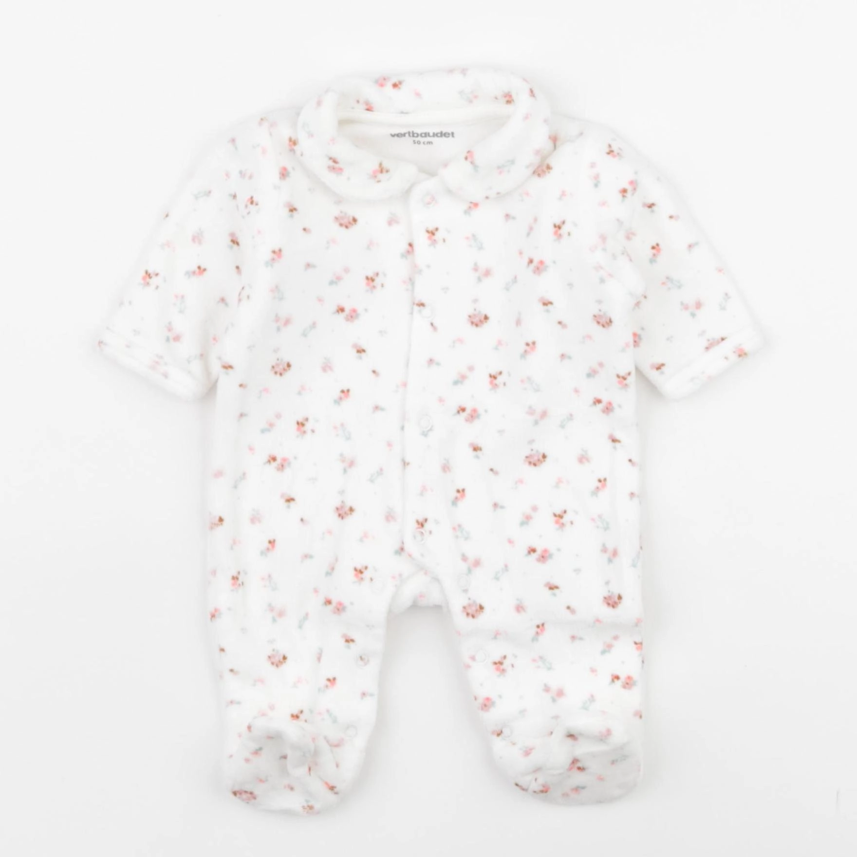 Vertbaudet - pyjama velours blanc - 0 mois