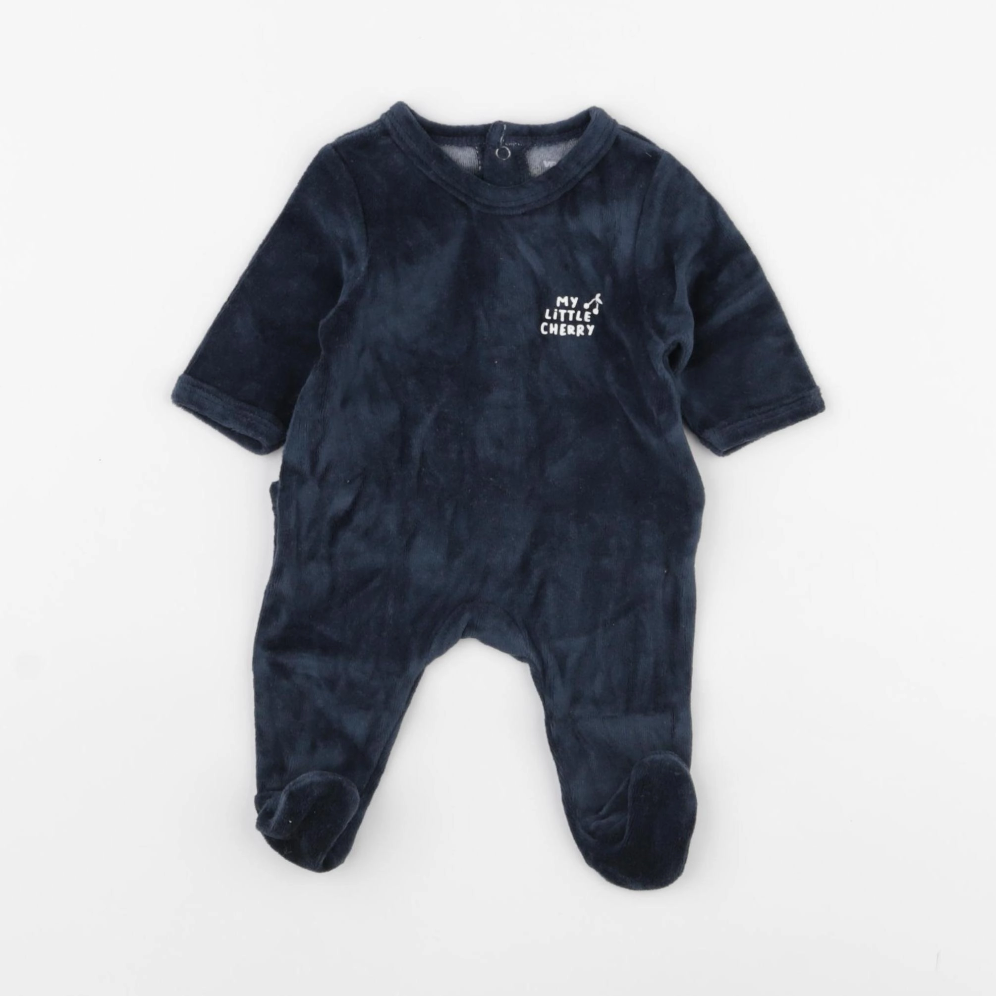 Vertbaudet - pyjama velours bleu - 0 mois