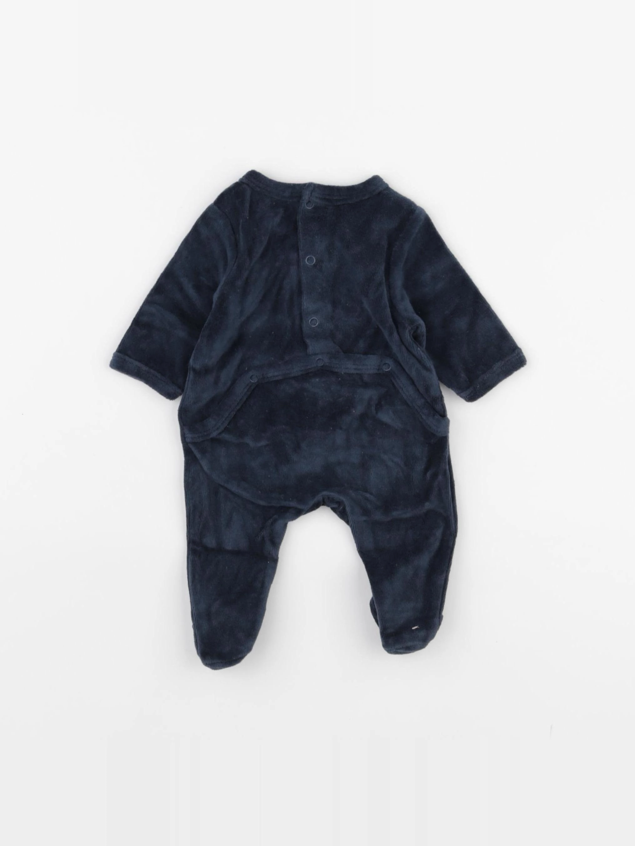 Vertbaudet - pyjama velours bleu - 0 mois