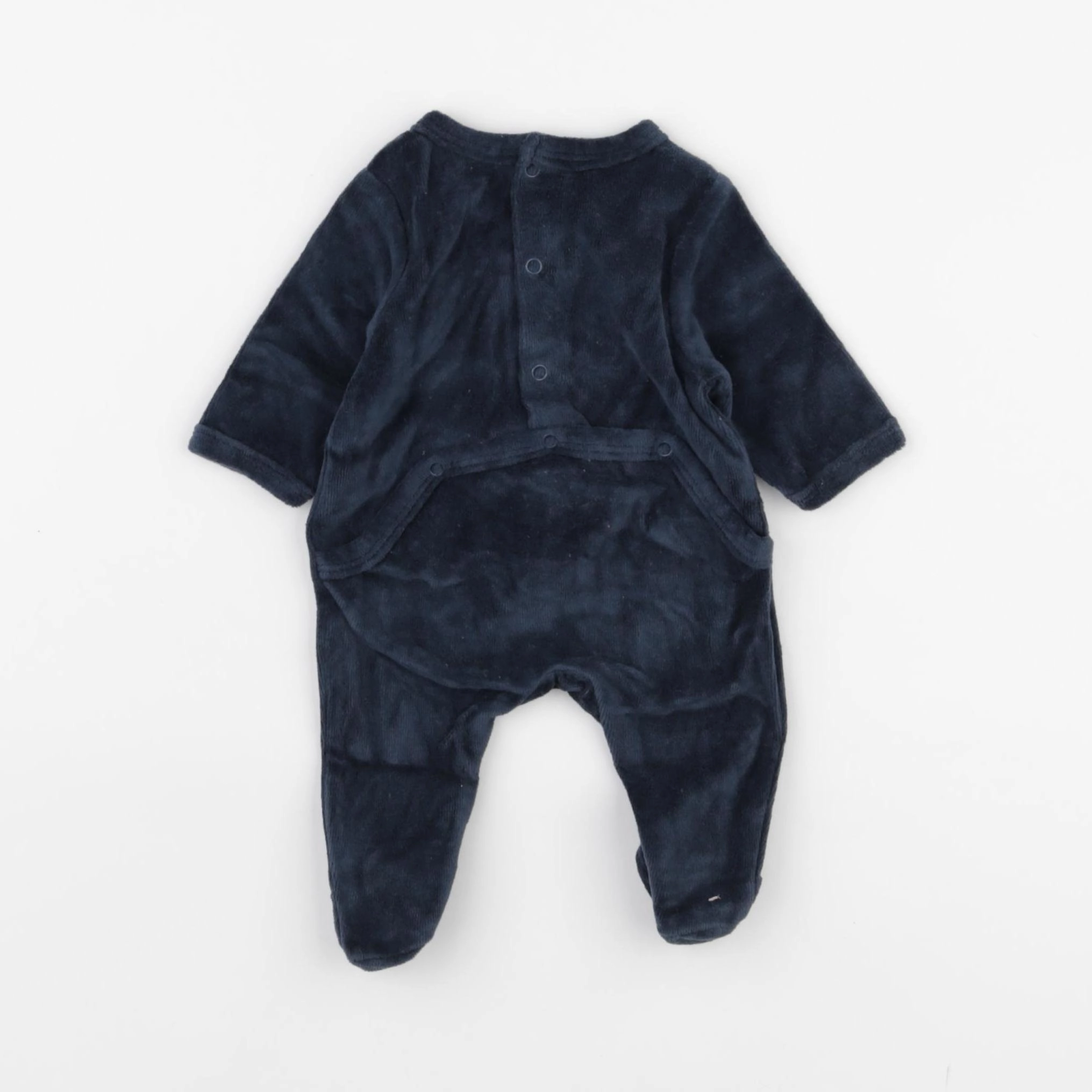 Vertbaudet - pyjama velours bleu - 0 mois