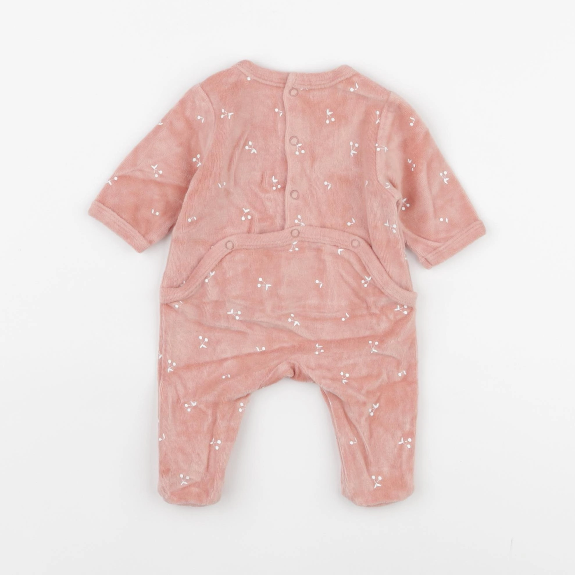 Vertbaudet - pyjama velours rose - 0 mois