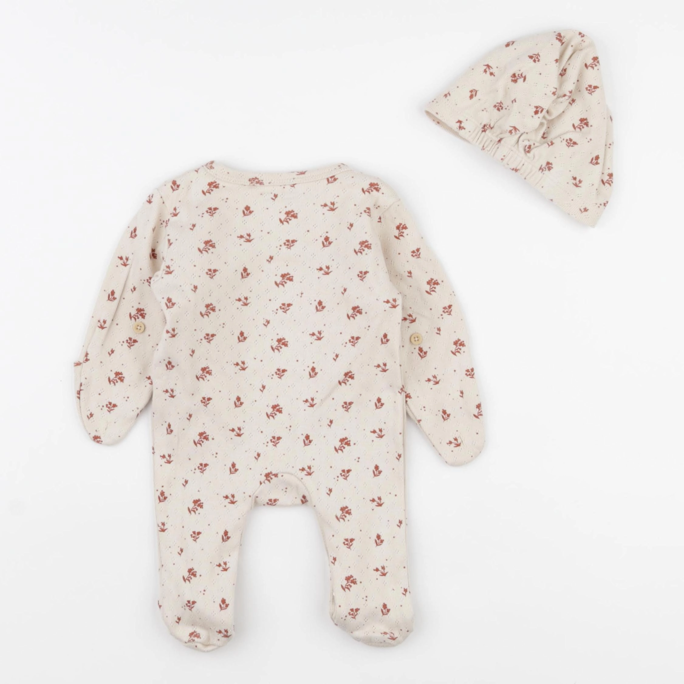Vertbaudet - ensemble beige - 1 mois