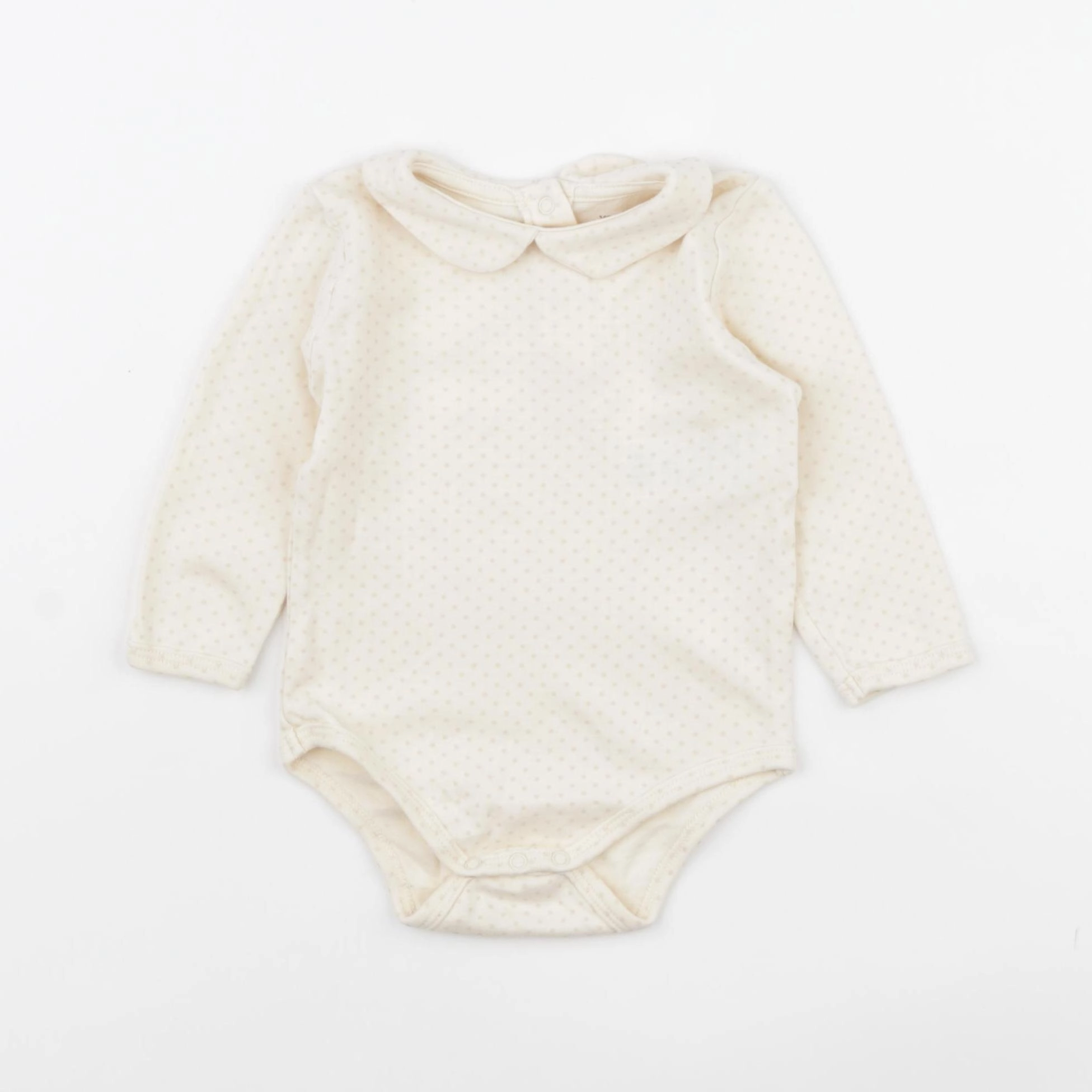 Vertbaudet - body à col beige - 9 mois