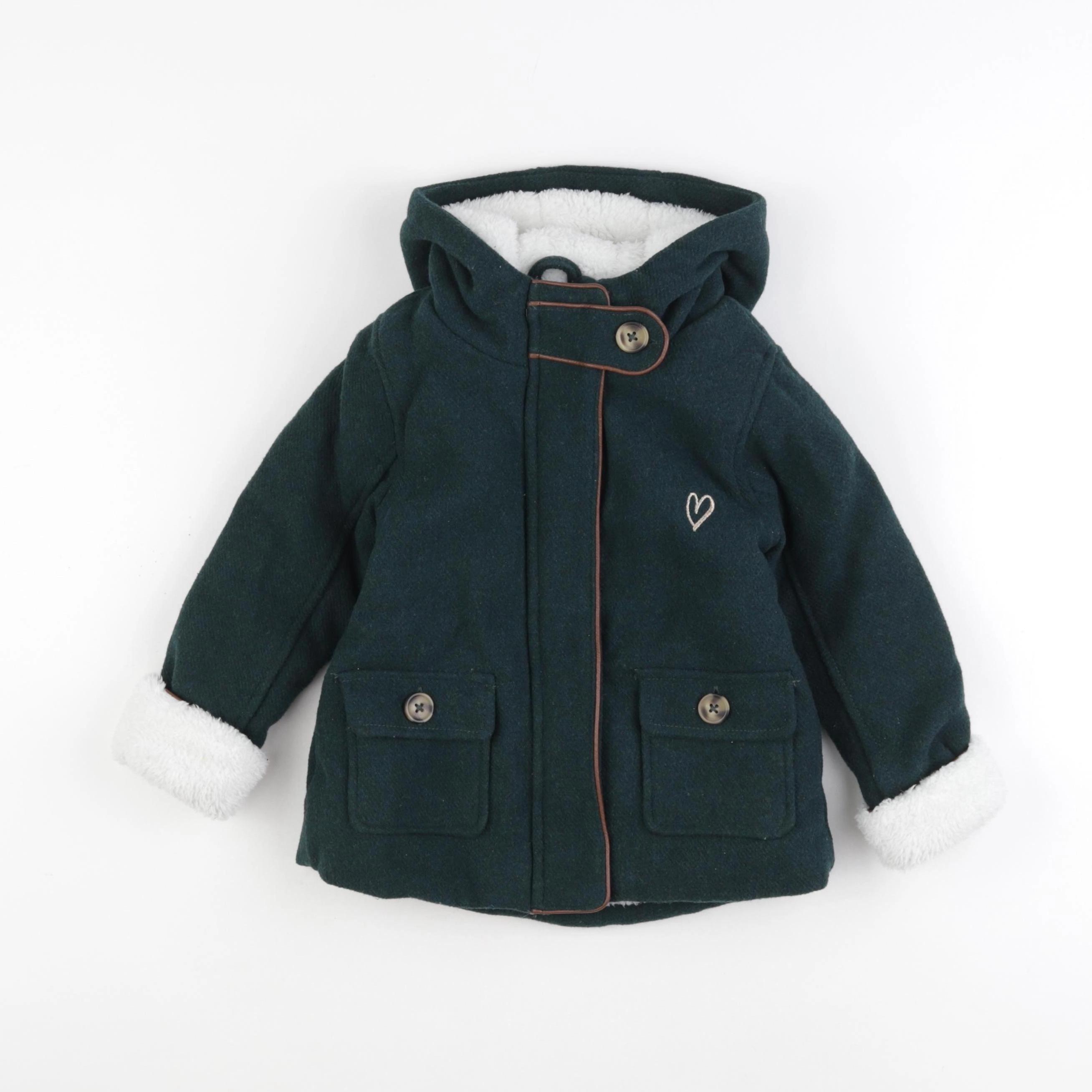 Vertbaudet - manteau vert - 3 ans