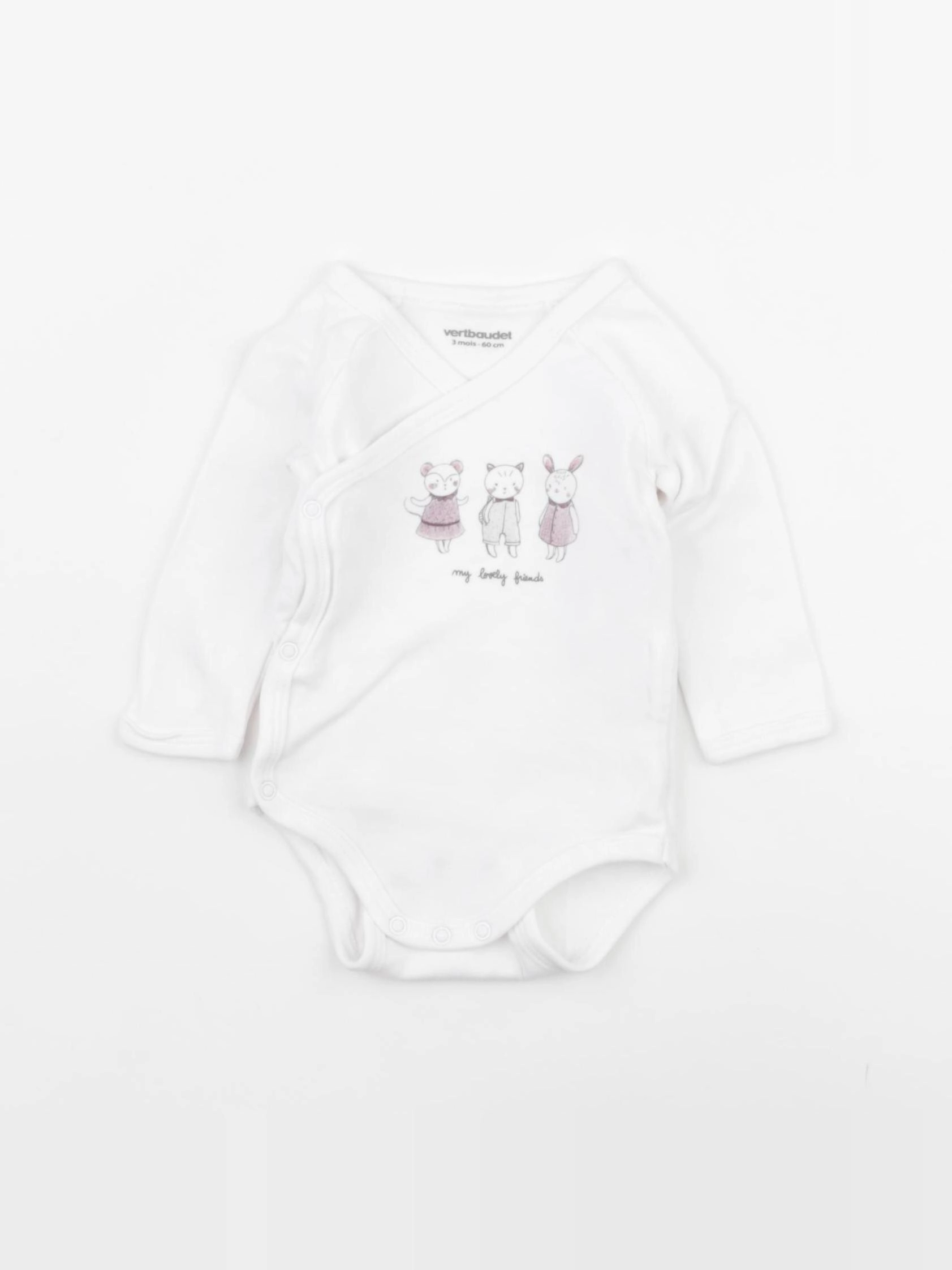 Vertbaudet - body blanc - 3 mois