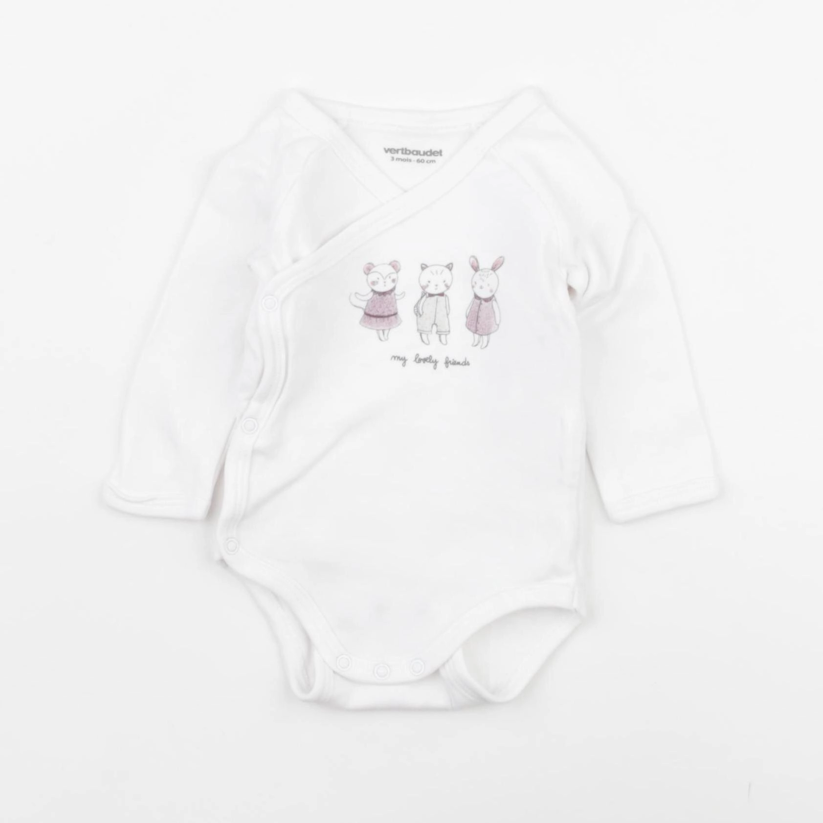 Vertbaudet - body blanc - 3 mois