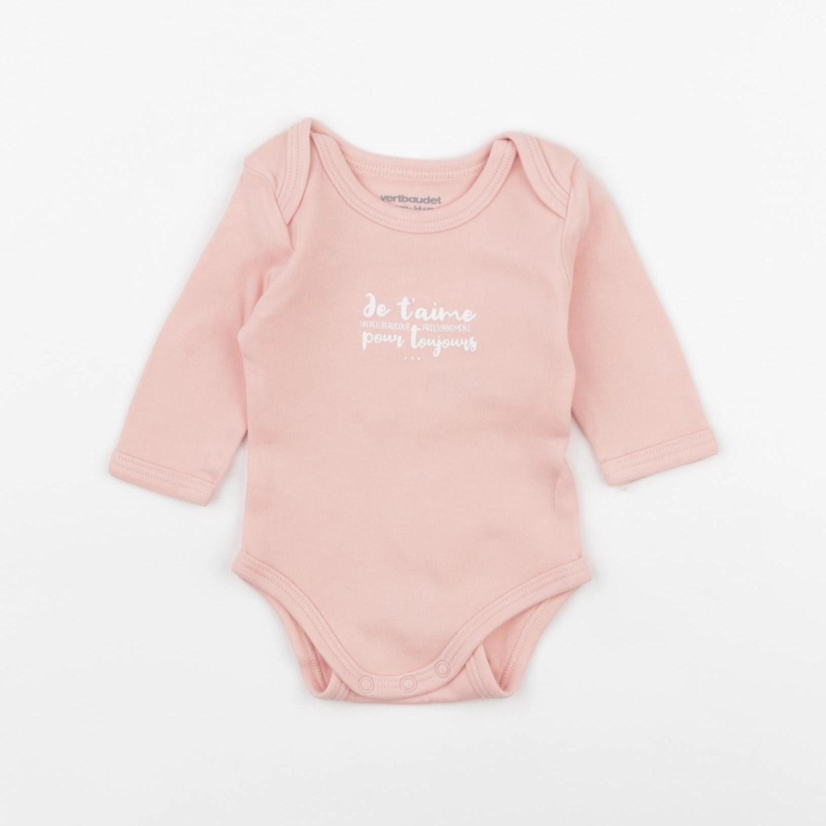Vertbaudet - body rose - 1 mois