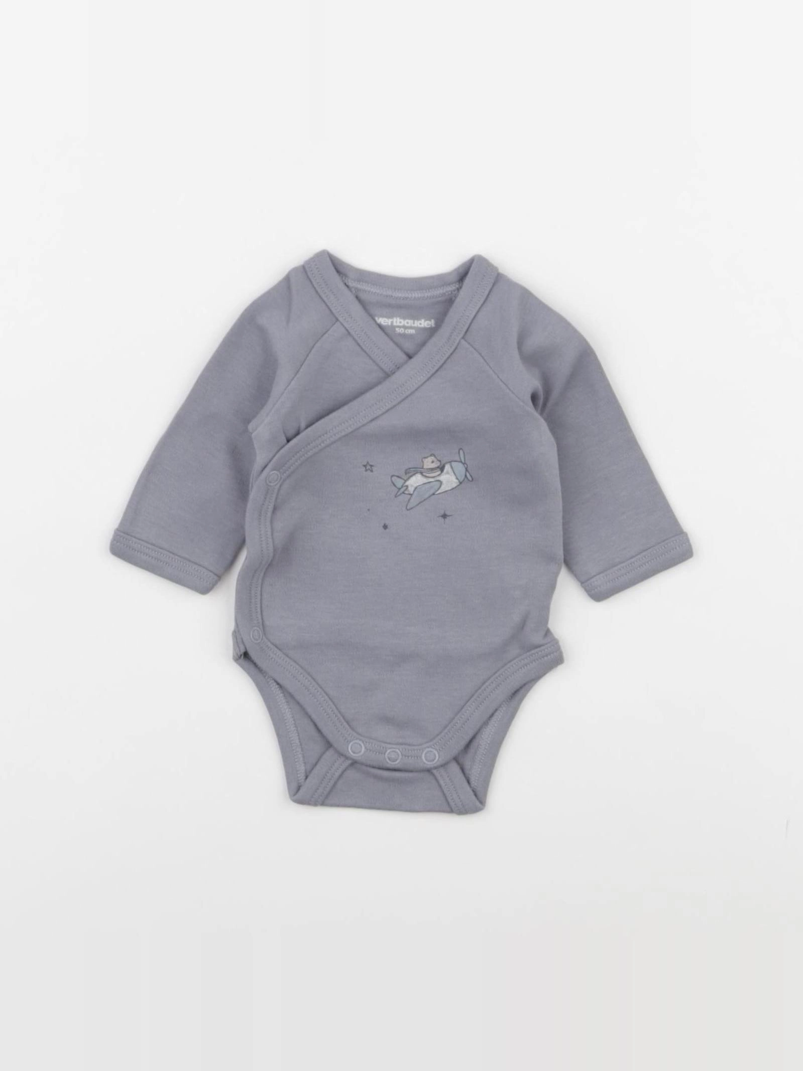 Vertbaudet - body gris - 0 mois