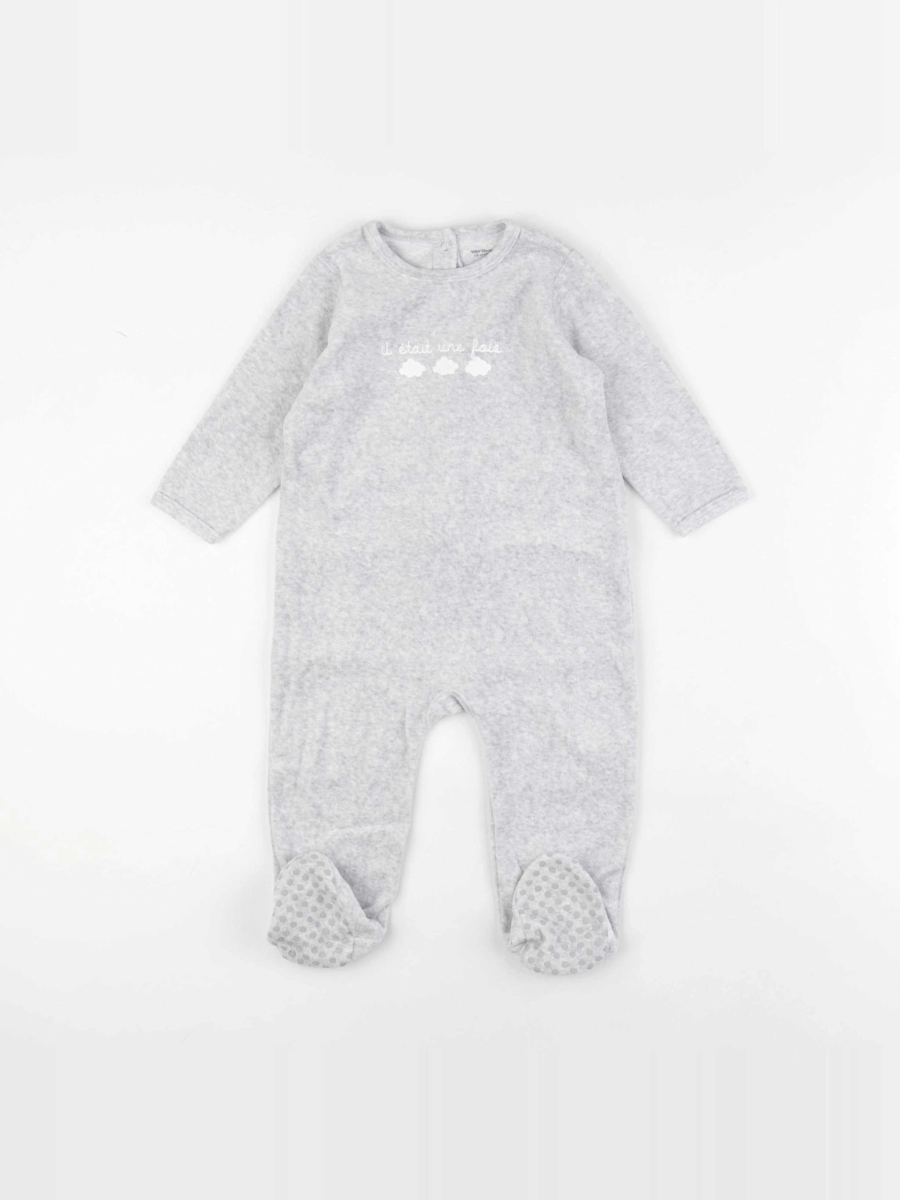 Vertbaudet - pyjama velours gris - 18 mois
