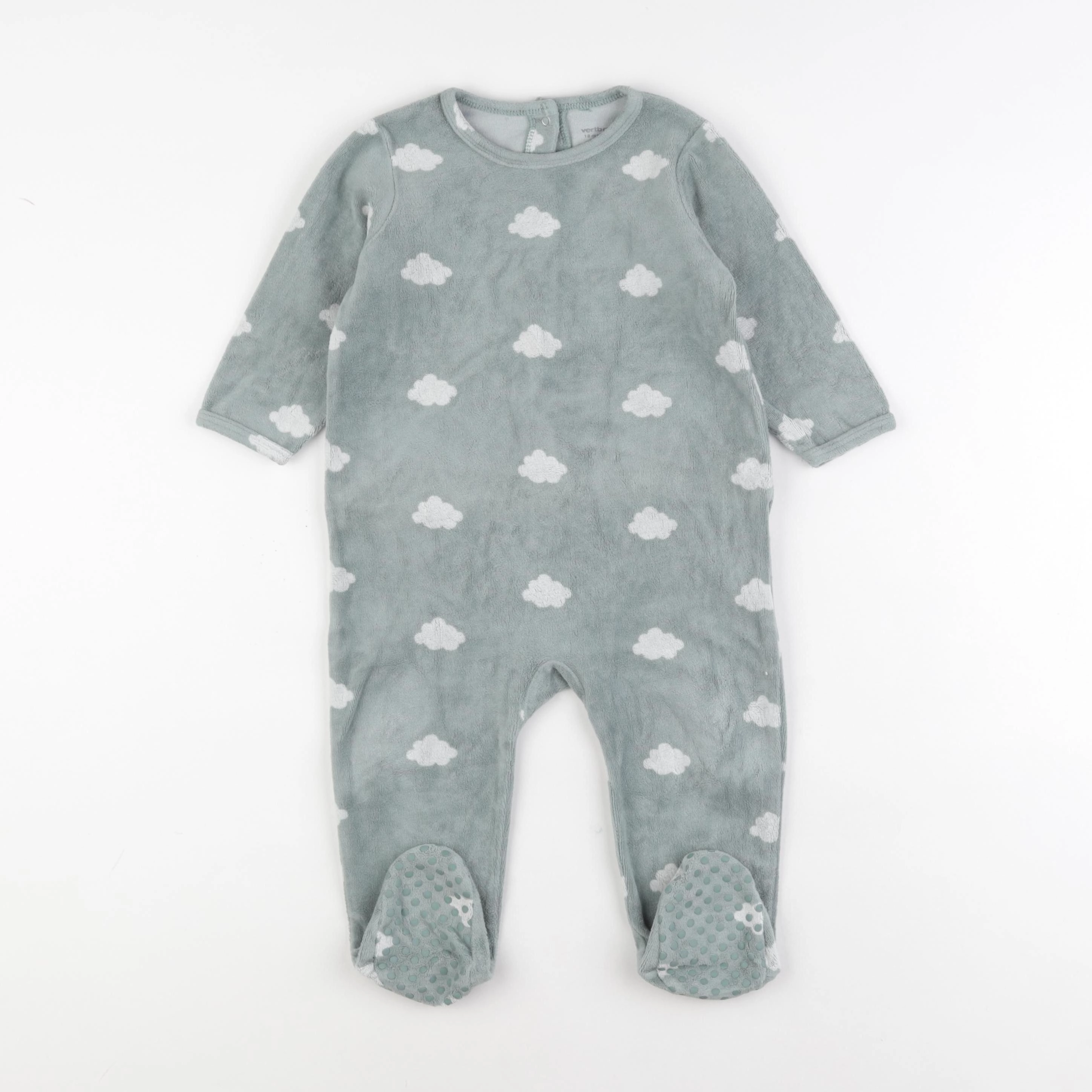 Vertbaudet - pyjama velours vert - 18 mois