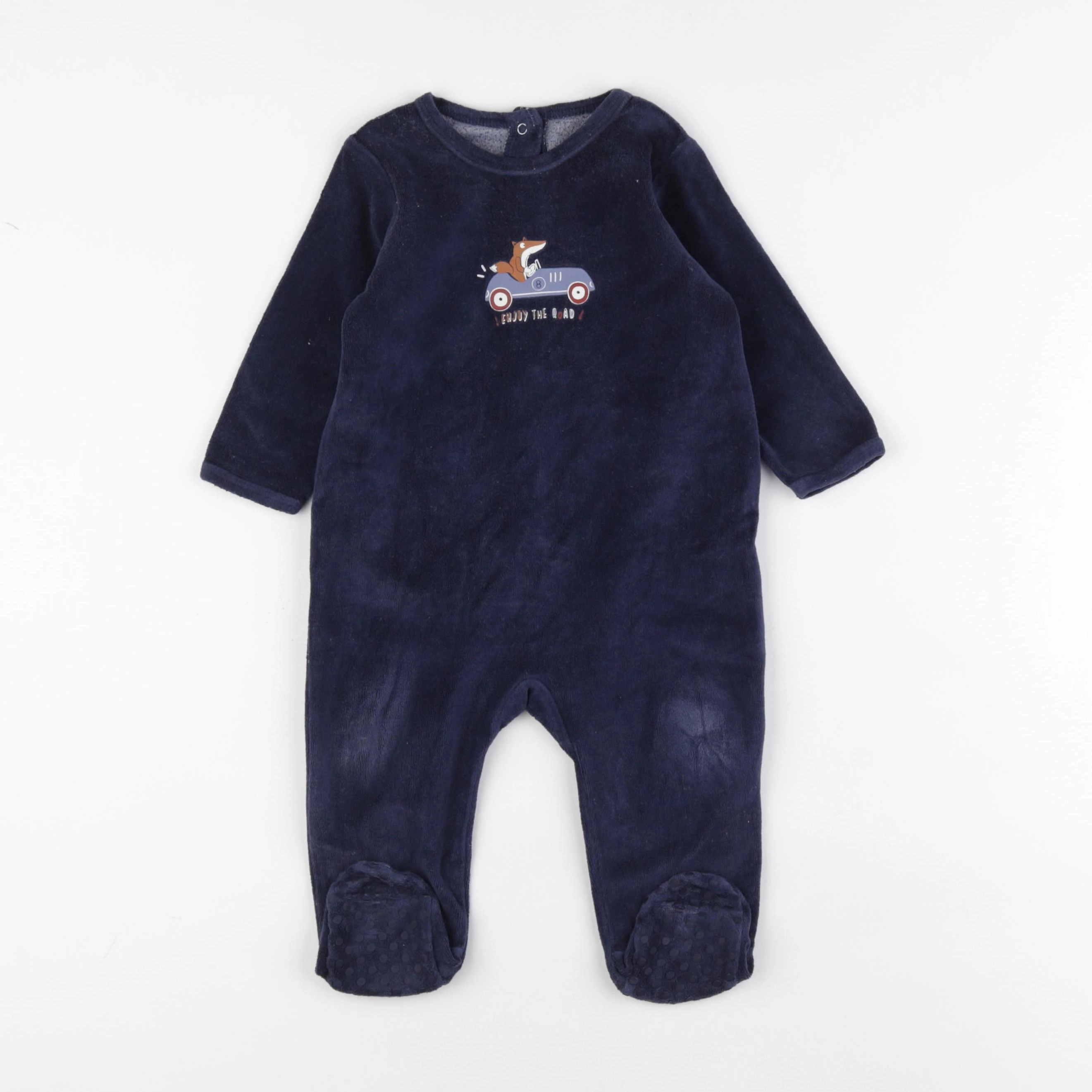 Vertbaudet - pyjama velours bleu - 12 mois
