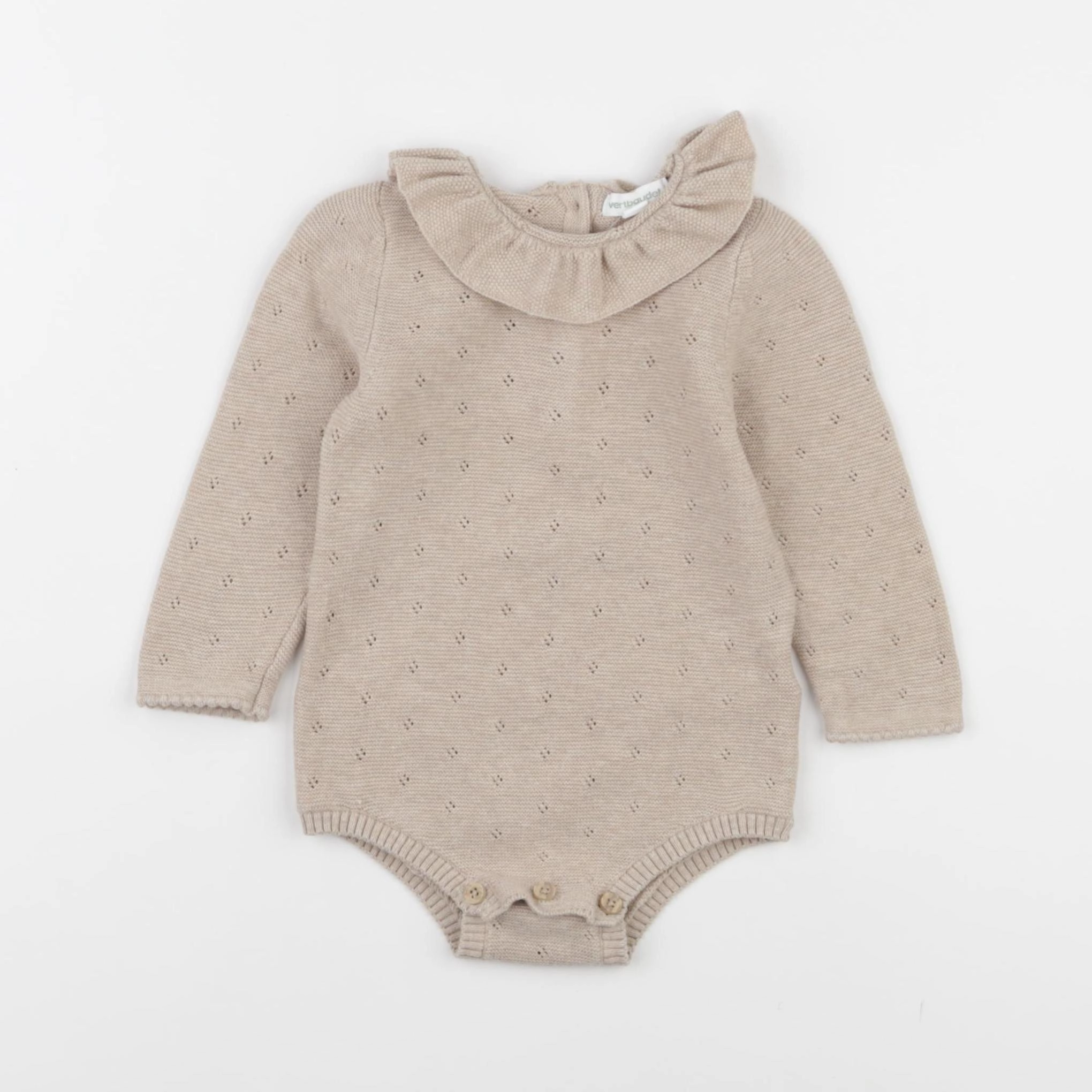 Vertbaudet - combinaison beige - 6 mois