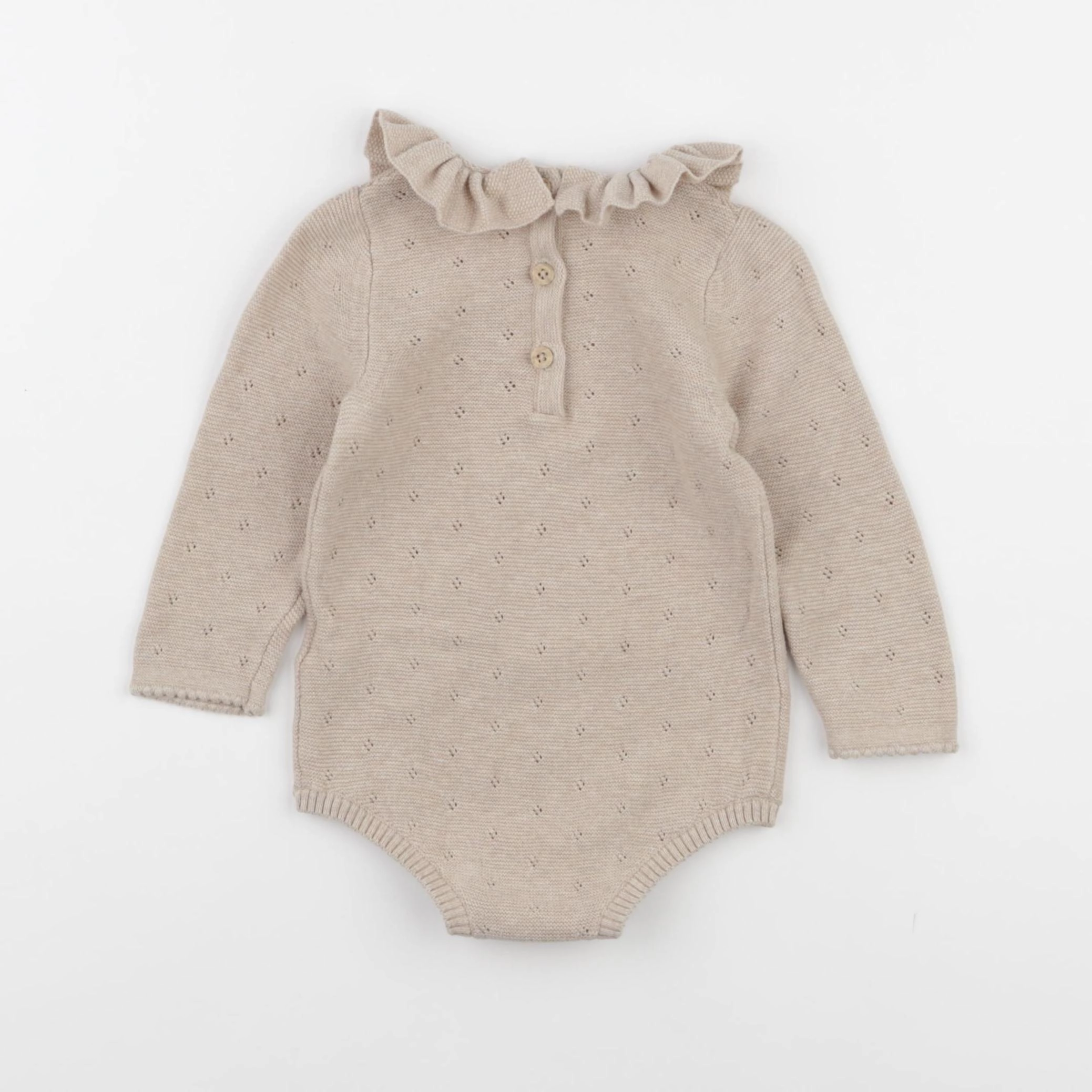 Vertbaudet - combinaison beige - 6 mois