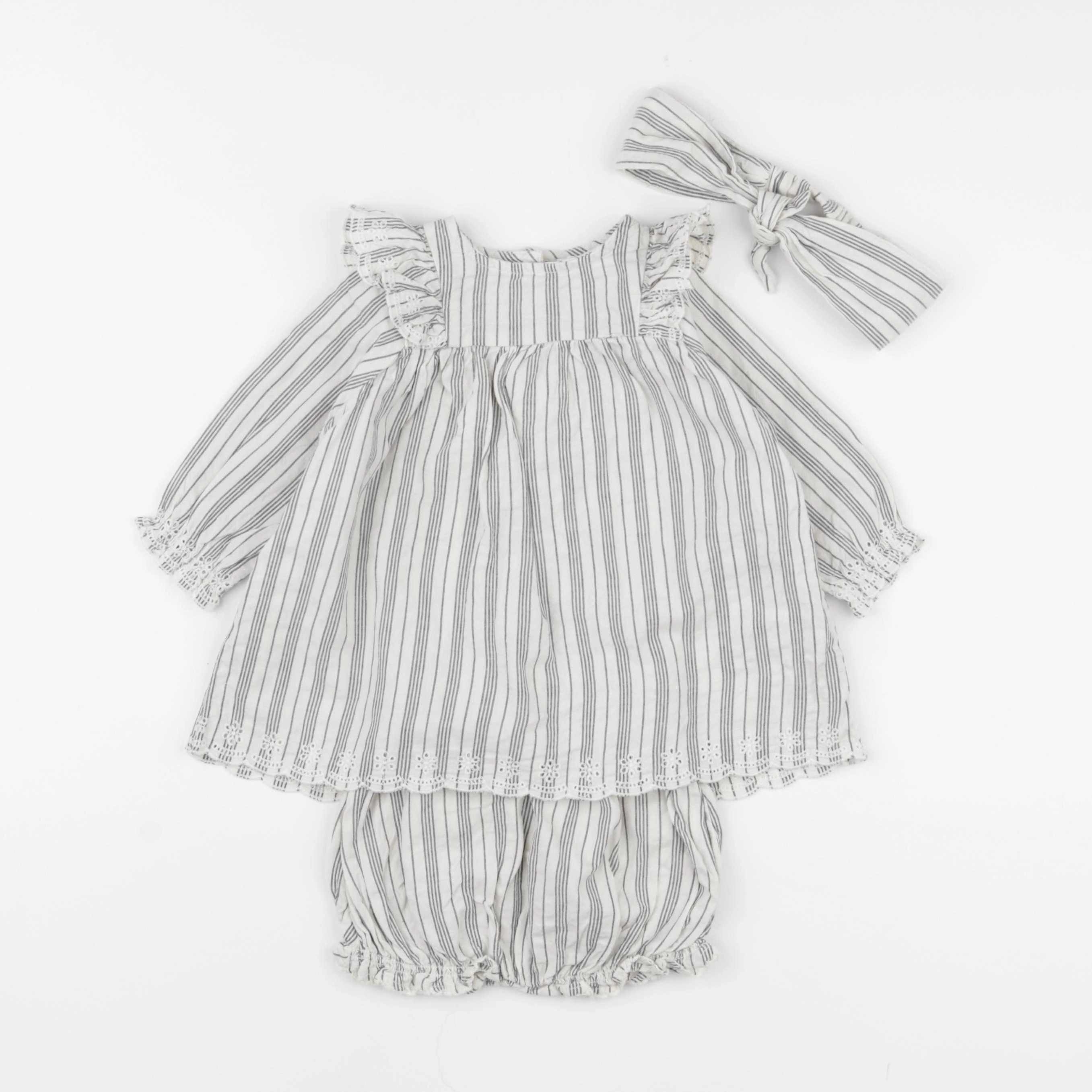 Vertbaudet - ensemble gris, beige - 6 mois
