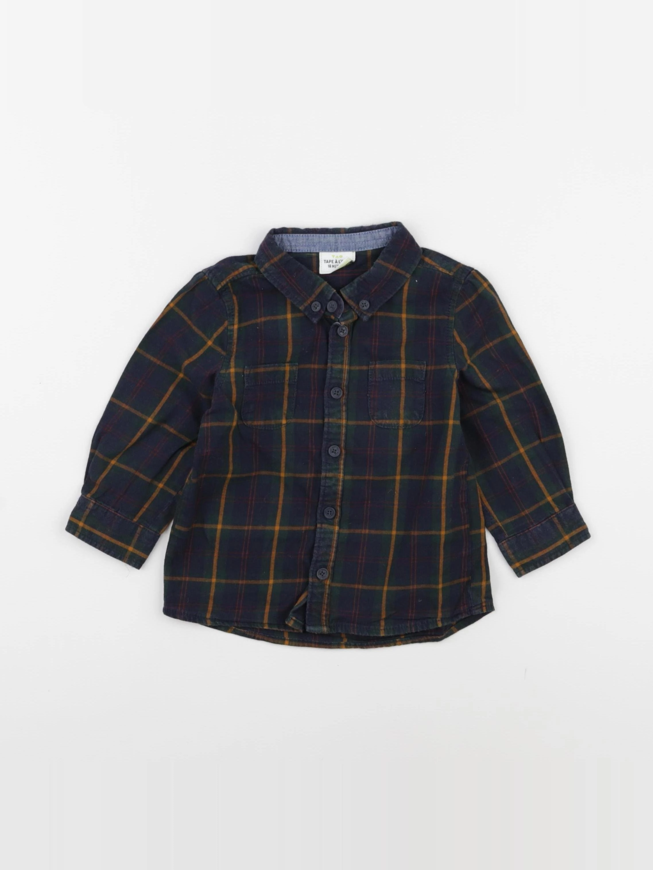 Tape à l'oeil - chemise bleu, vert - 18 mois