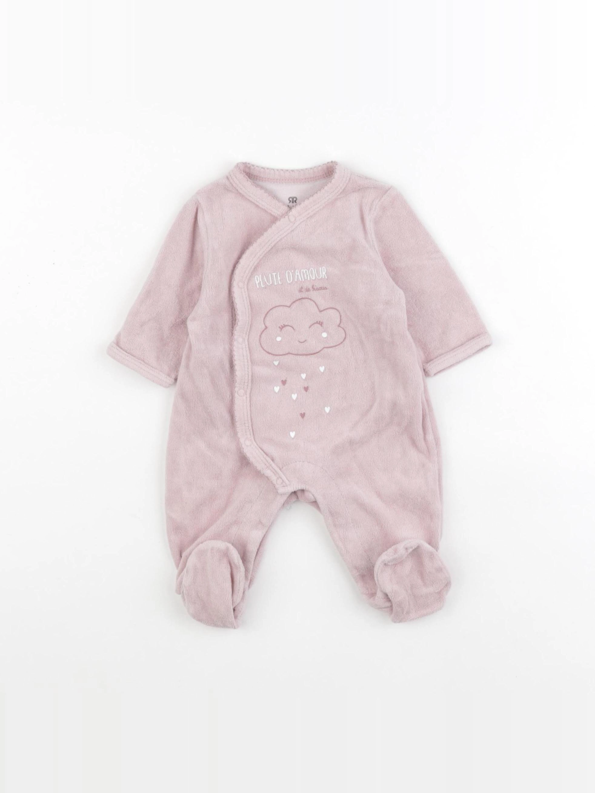 La Redoute - pyjama velours rose - 12 mois