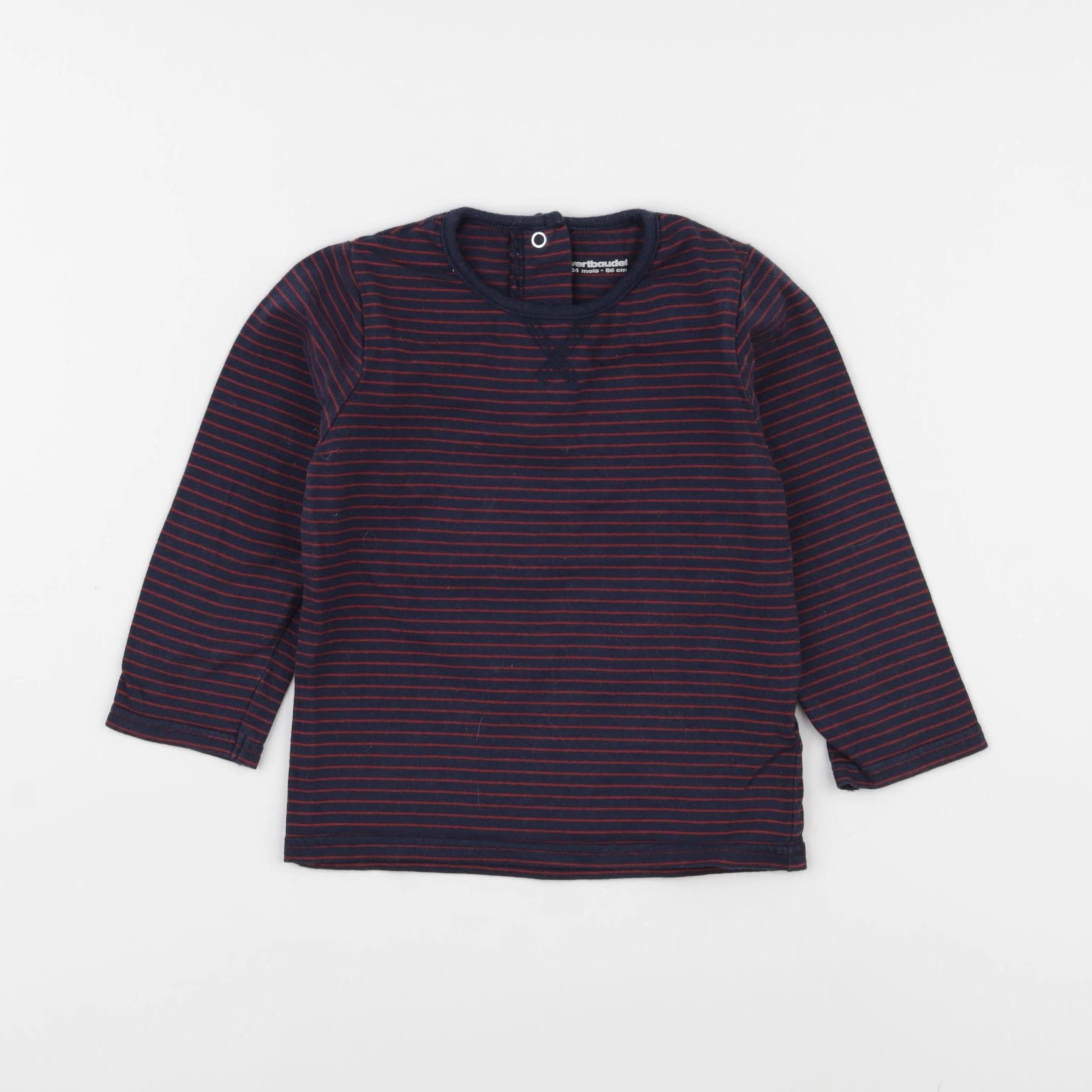 Vertbaudet - tee-shirt bleu, rouge - 24 mois