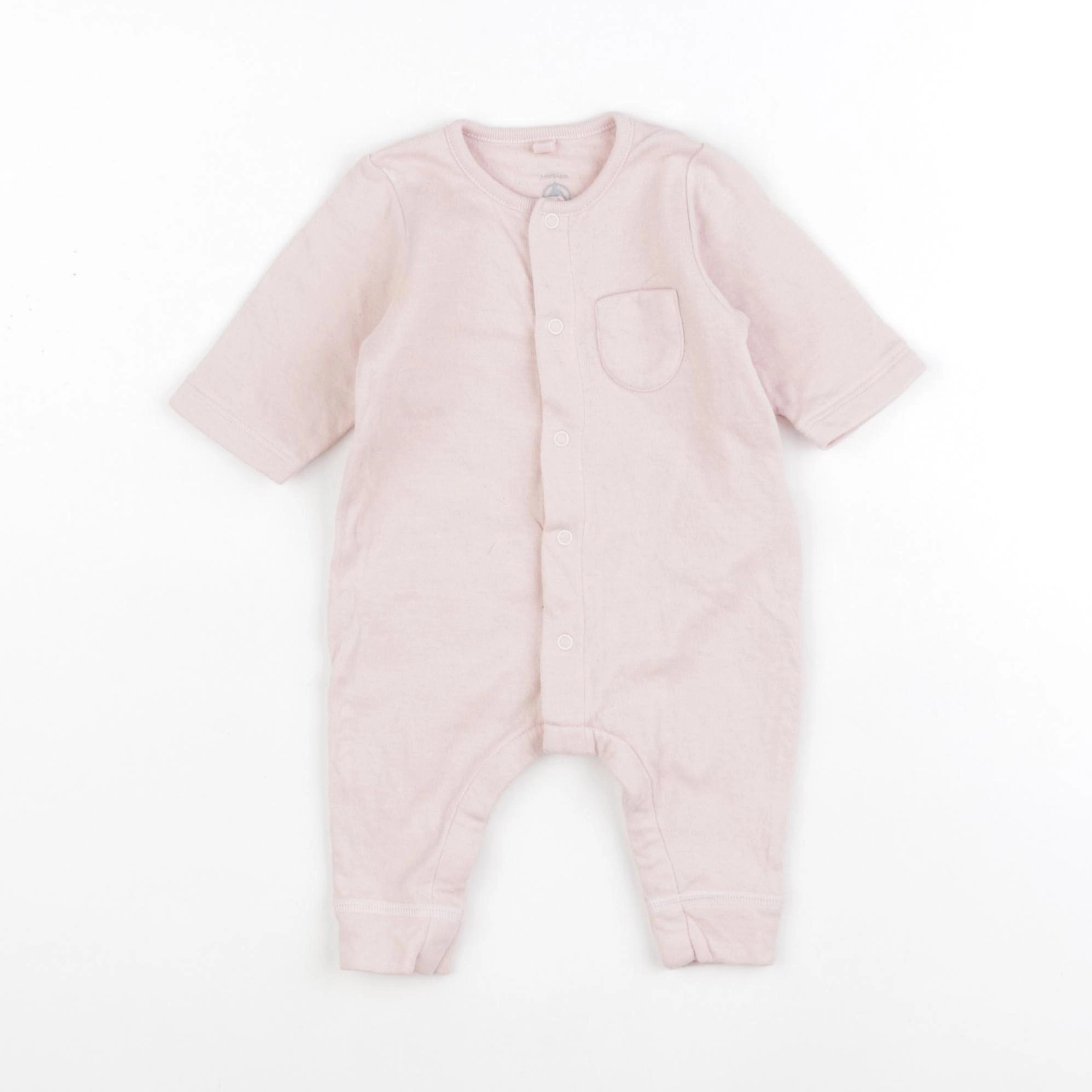 Petit Bateau - combinaison rose - 1 mois